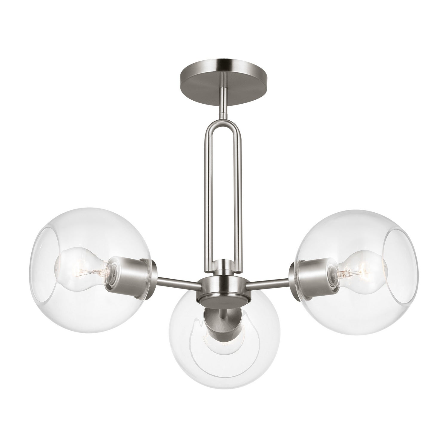Visual Comfort Studio Canada - 7755703-962 - Three Light Semi-Flush Mount - Codyn - Brushed Nickel