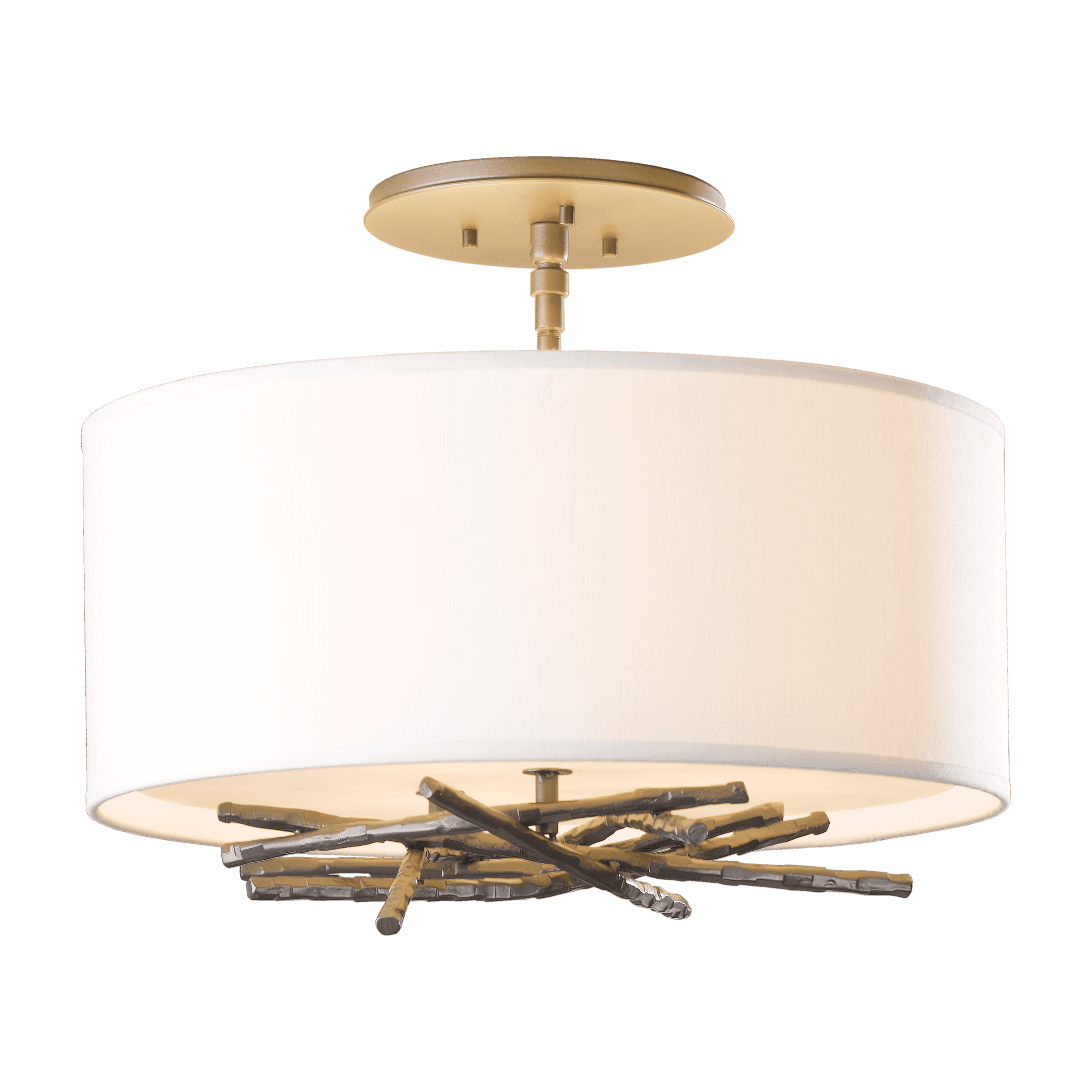 Hubbardton Forge - Brindille 15-Inch Three Light Semi-Flush Mount - 127660-SKT-05-SF1505 - Canada Light Shop