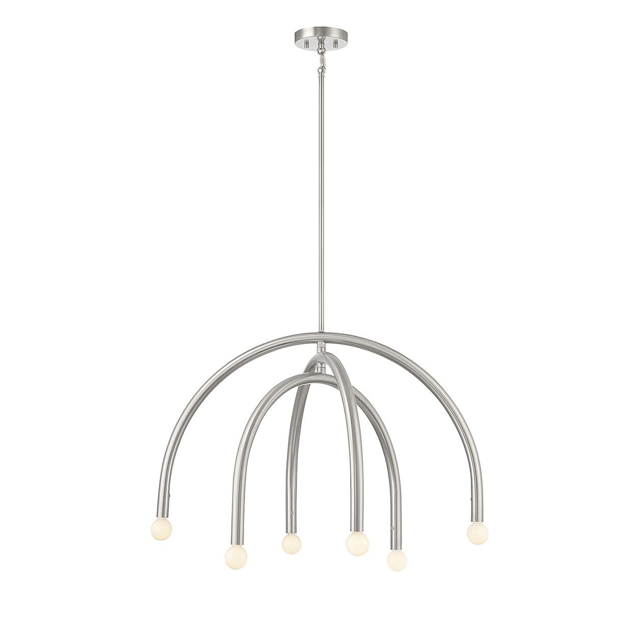 Meridian M100115BN Six Light Chandelier in Brushed Nickel