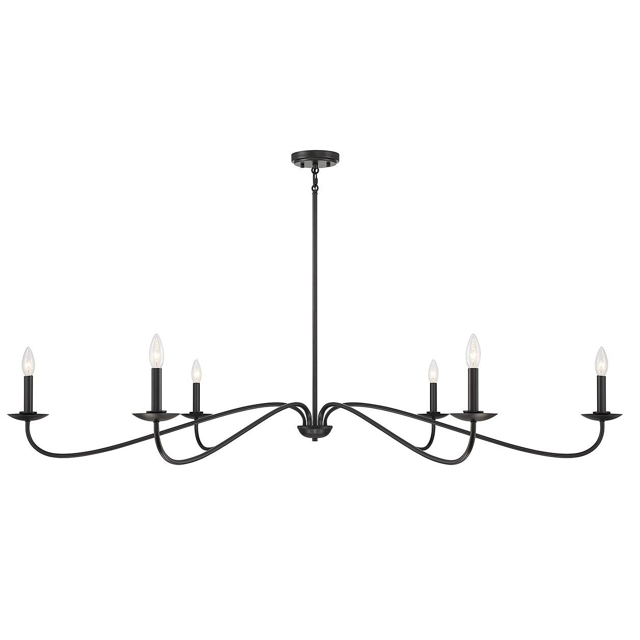 Meridian M100119MBK Six Light Chandelier in Matte Black