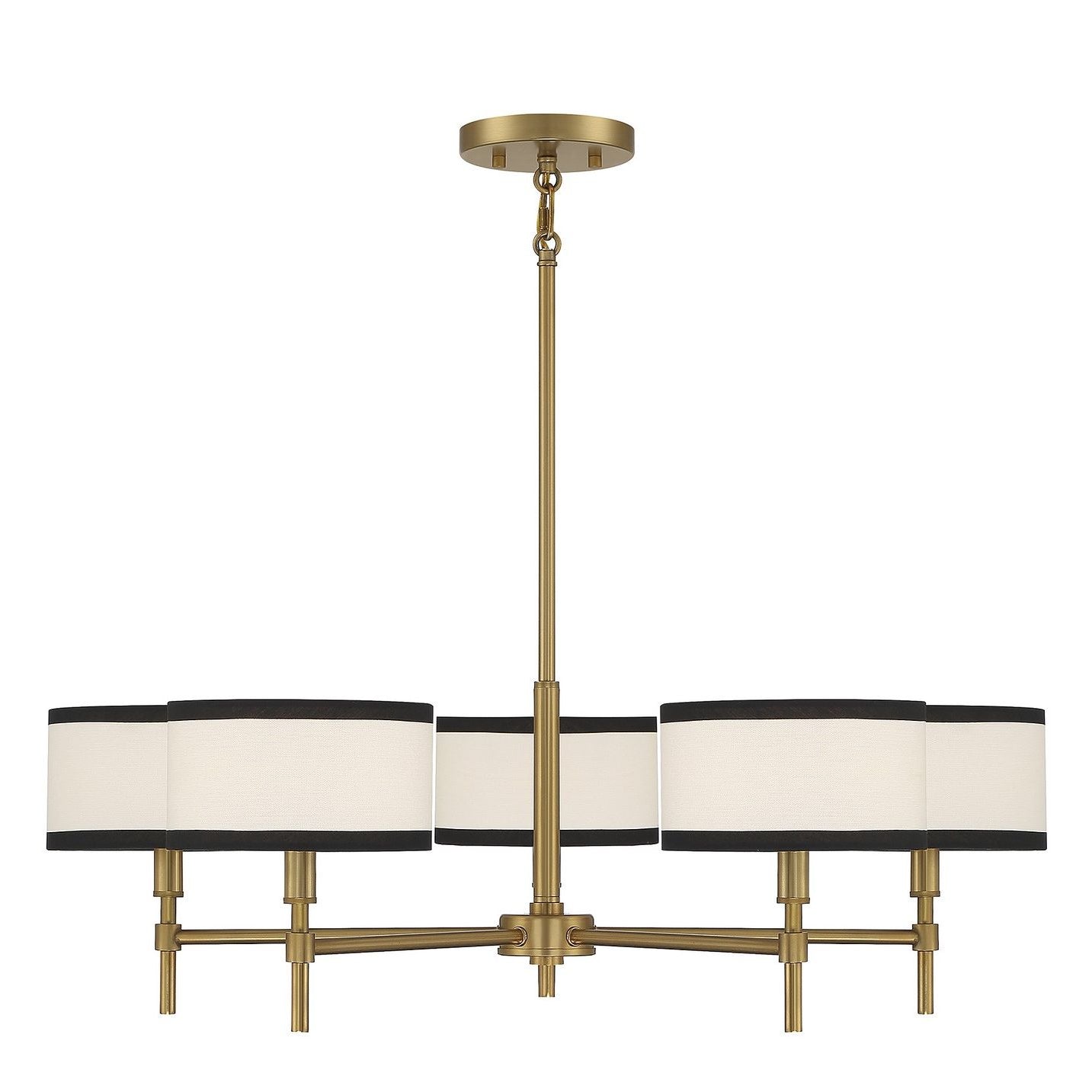 Meridian M10011NB Five Light Chandelier in Natural Brass
