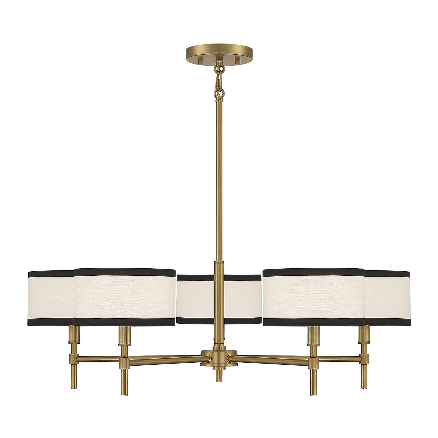 Meridian M10011NB Five Light Chandelier in Natural Brass