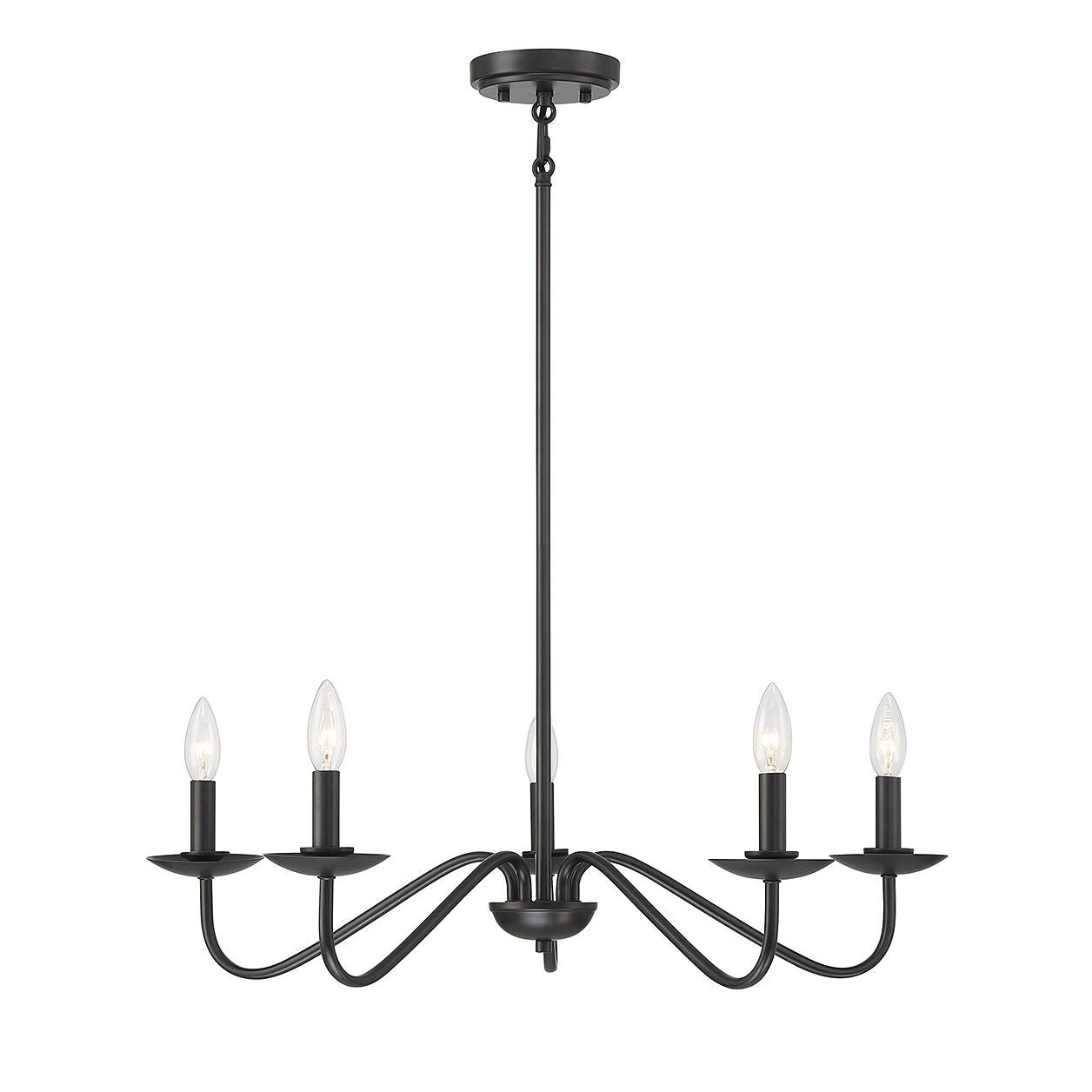 Meridian M100120MBK Five Light Chandelier in Matte Black