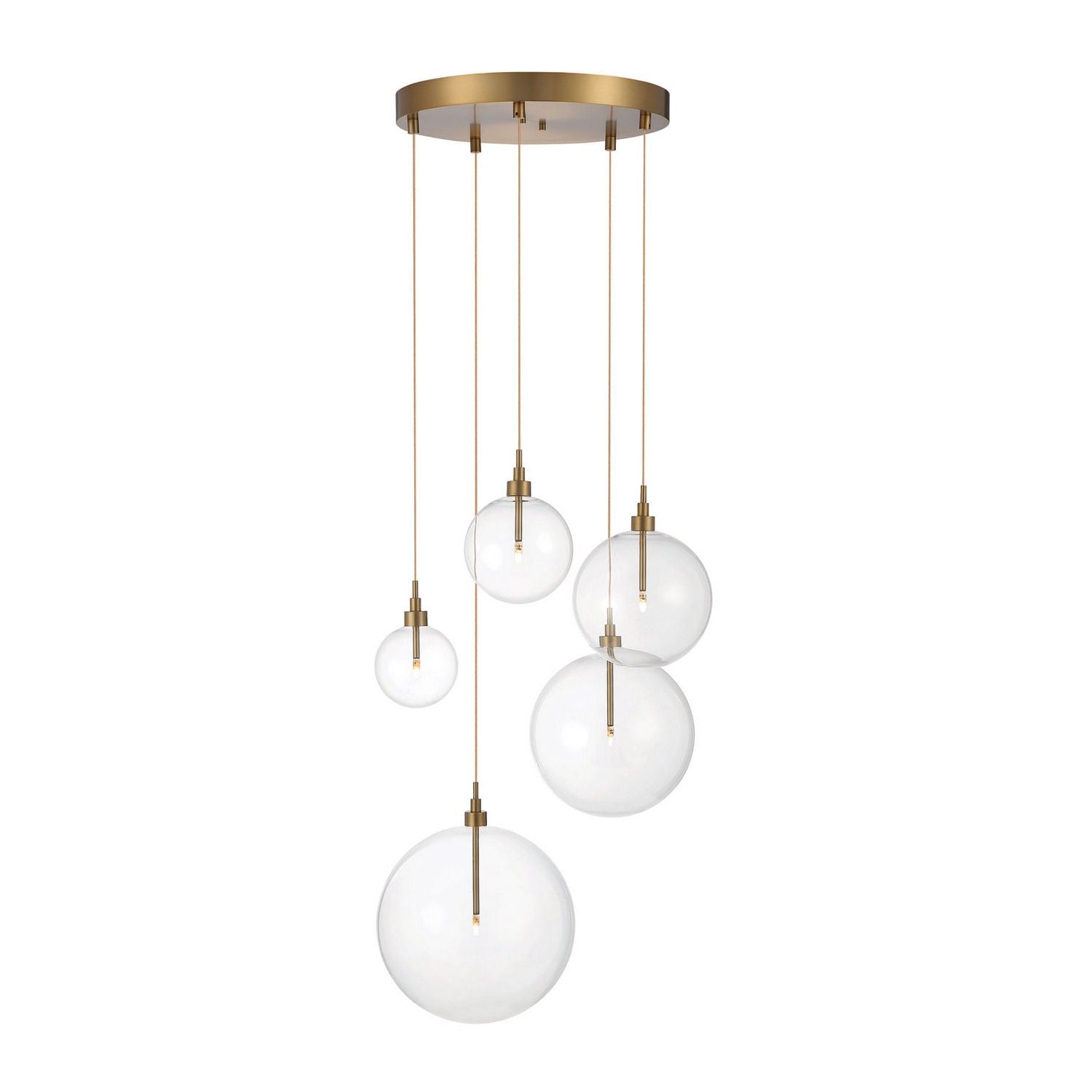 Meridian M10099NB LED Pendant in Natural Brass