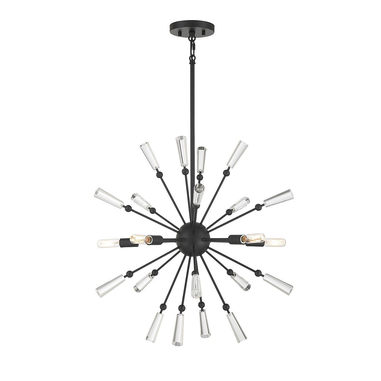 Meridian M7028MBK Five Light Pendant in Matte Black