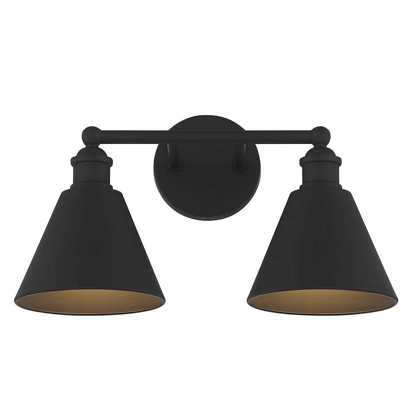 Meridian M80063MBK Two Light Bathroom Vanity Light in Matte Black