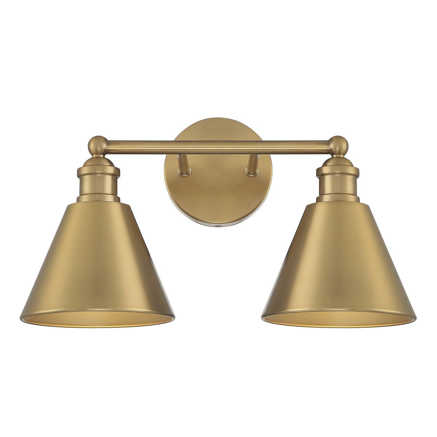 Meridian M80063NB Two Light Bathroom Vanity Light in Natural Brass