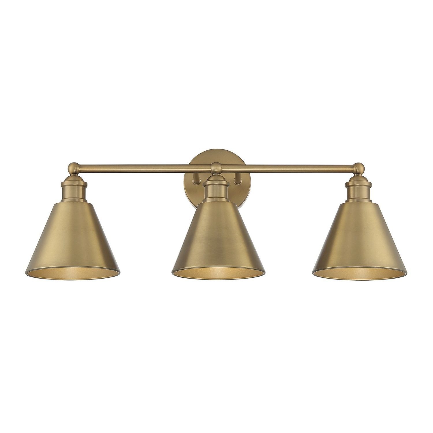 Meridian M80064NB Three Light Bathroom Vanity Light in Natural Brass