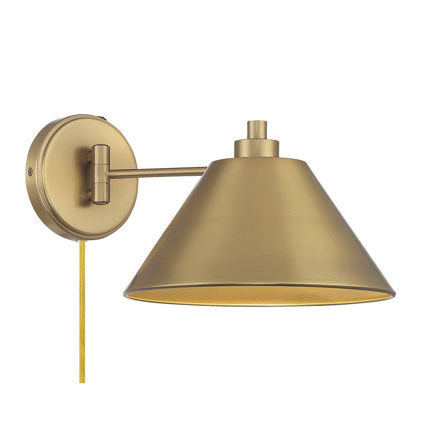 Meridian M90086NB One Light Wall Sconce in Natural Brass