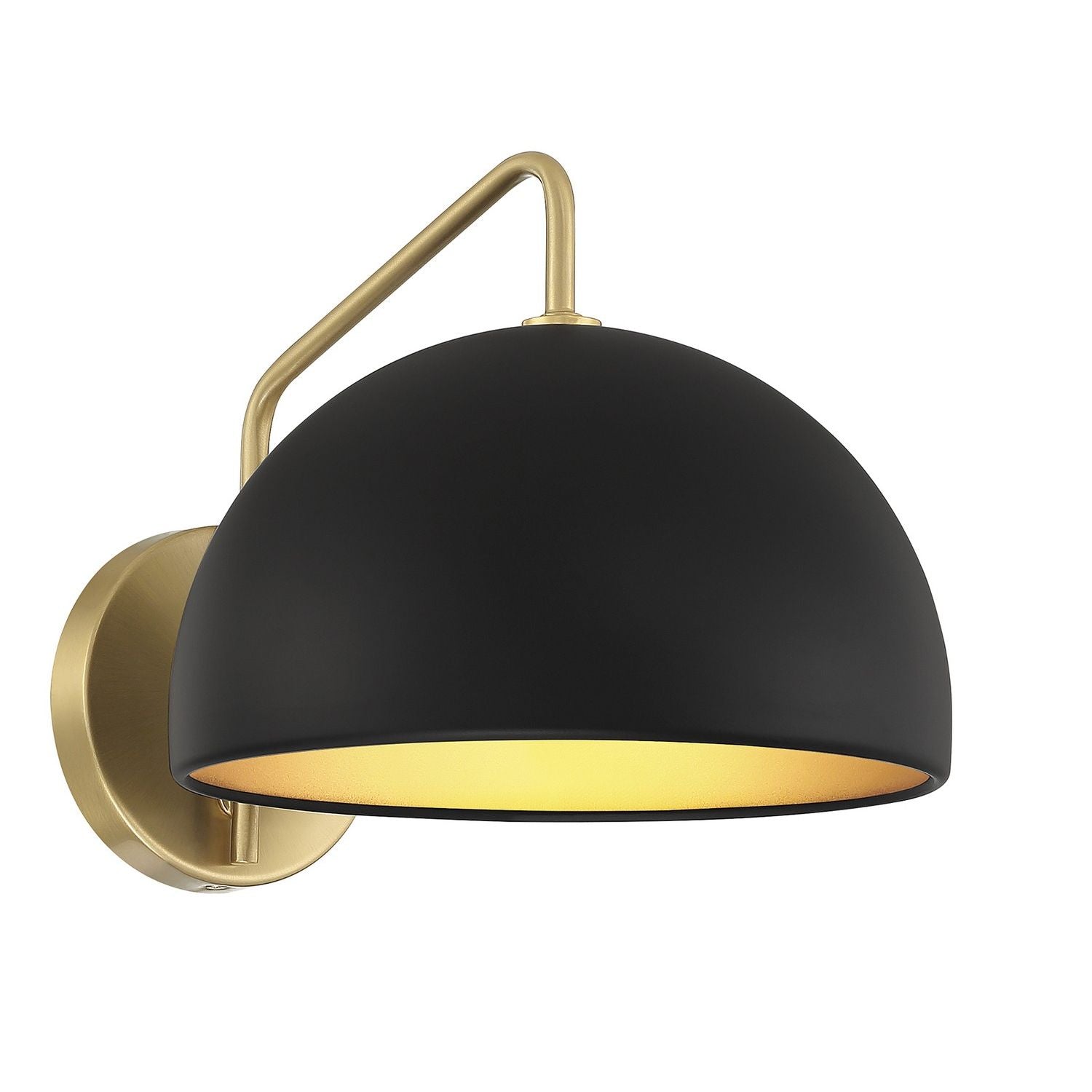 Meridian M90094MBKNB One Light Wall Sconce in Matte Black with Natural Brass