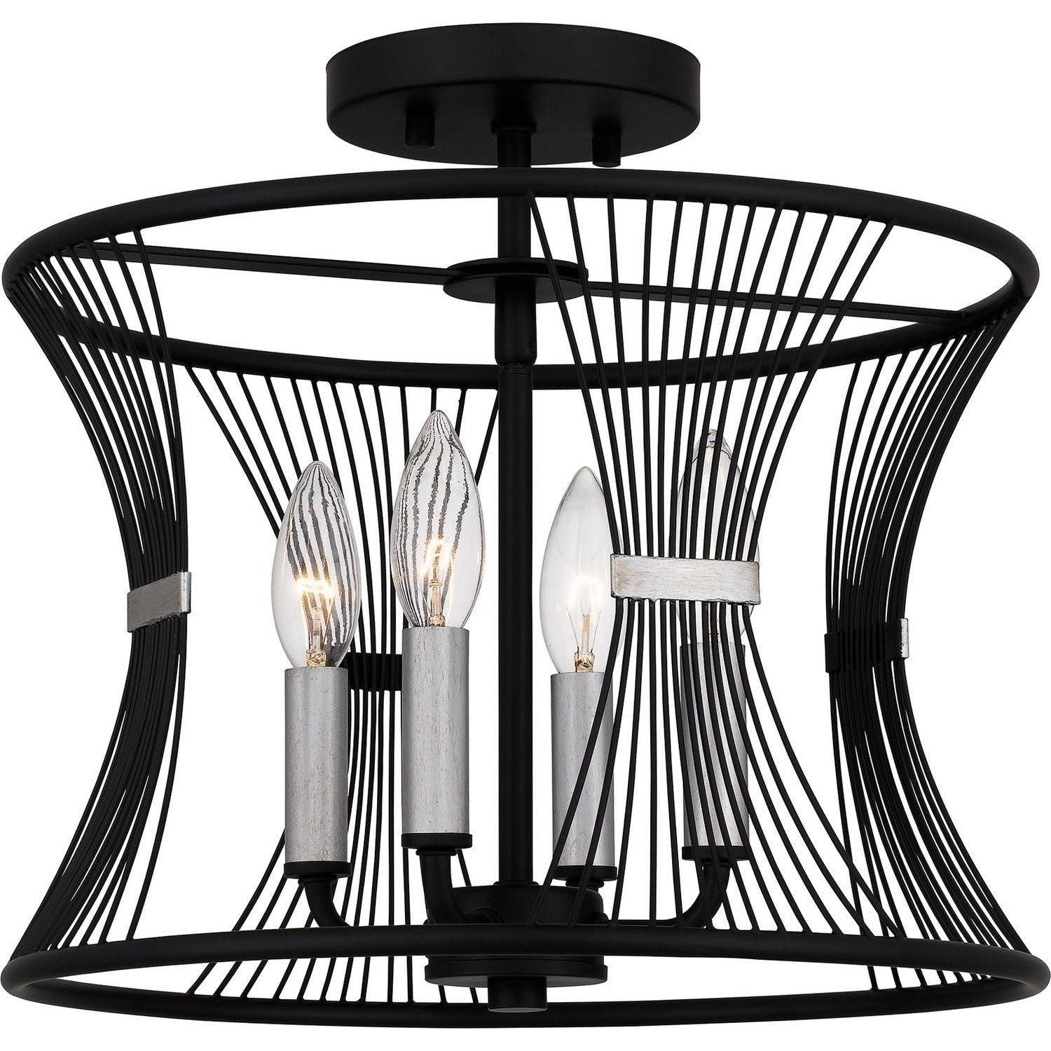 Quoizel - Leiland Semi Flush Mount - LEI1714MBK - Canada Light Shop