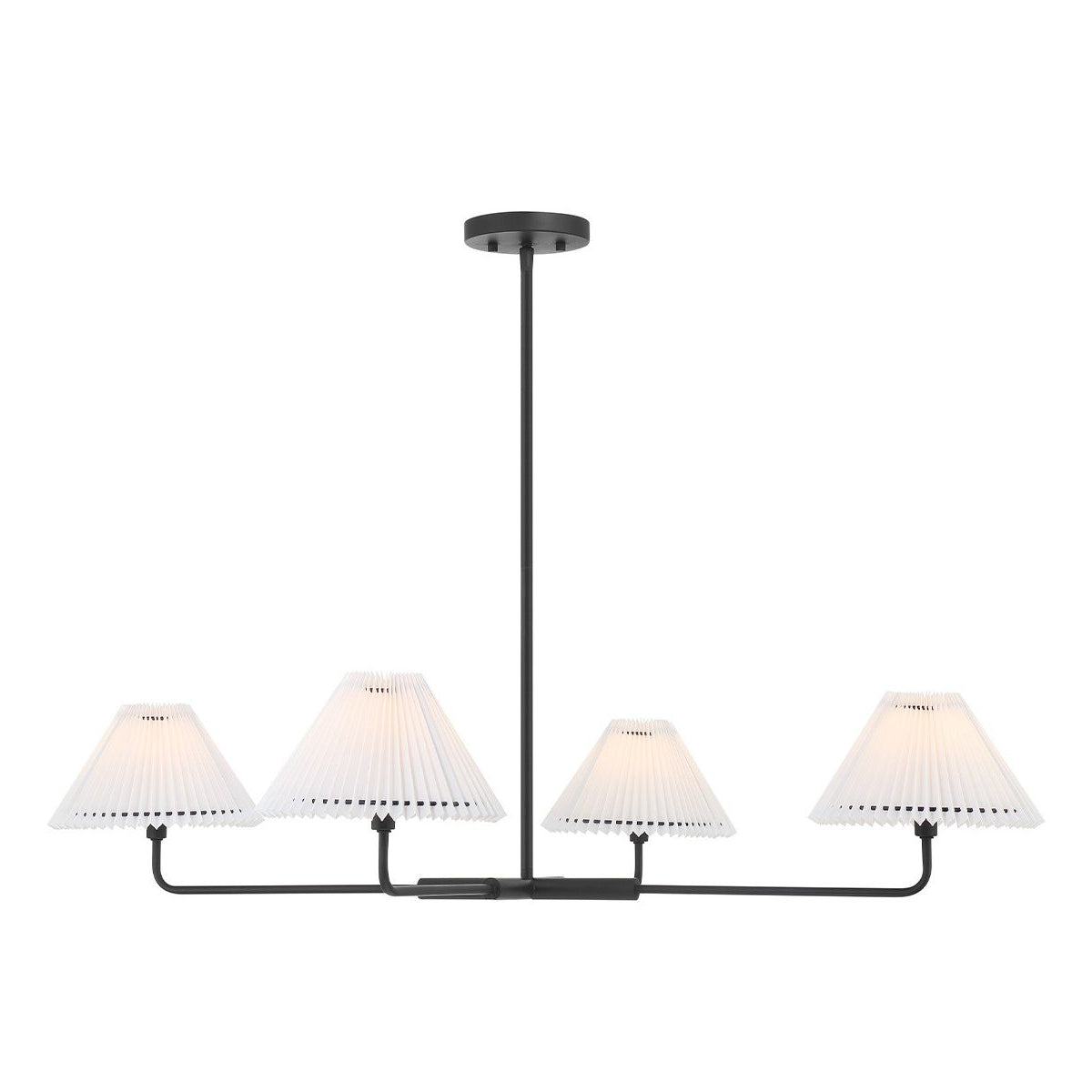 Meridian M100121MBK Four Light Chandelier in Matte Black
