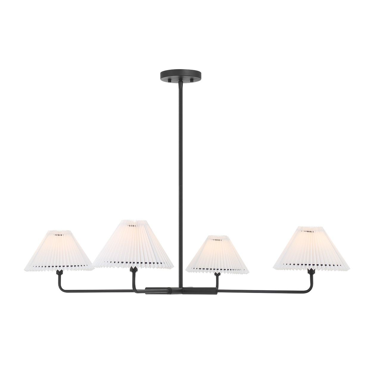 Meridian M100121MBK Four Light Chandelier in Matte Black