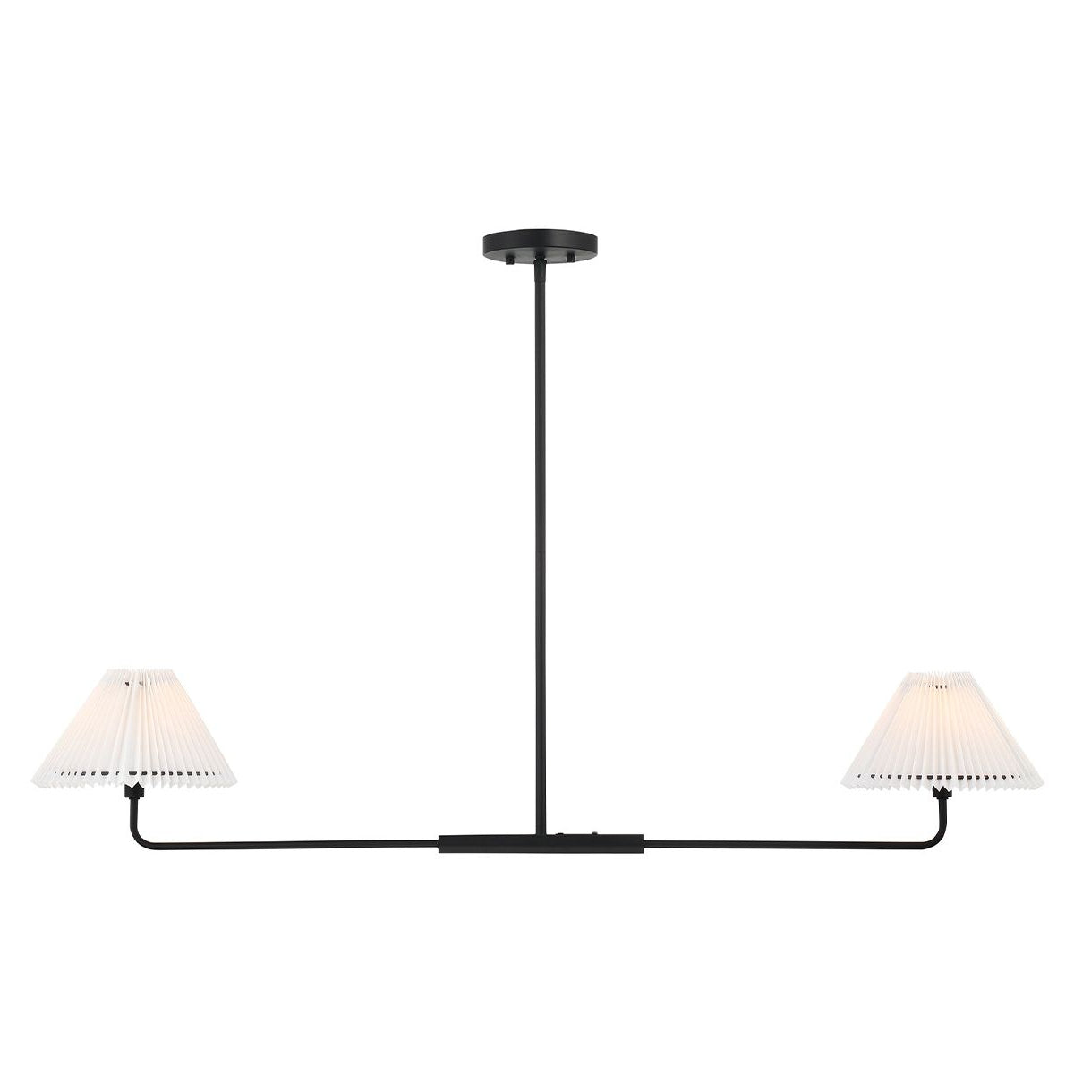 Meridian M100122MBK Two Light Linear Chandelier in Matte Black