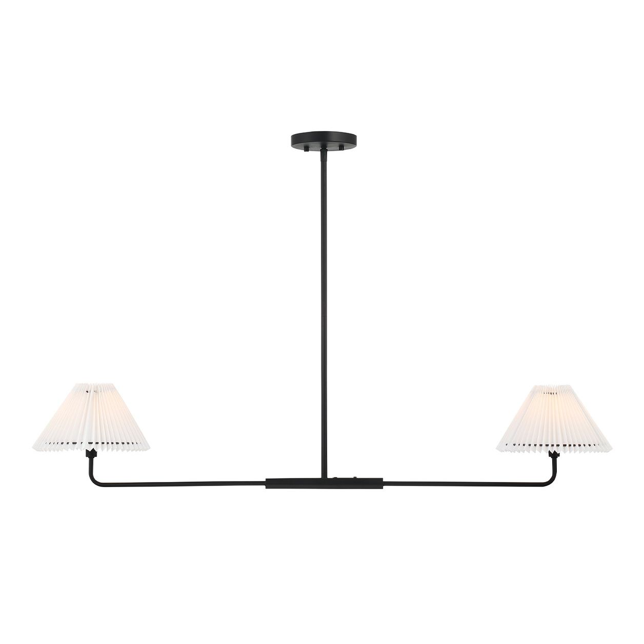 Meridian M100122MBK Two Light Linear Chandelier in Matte Black