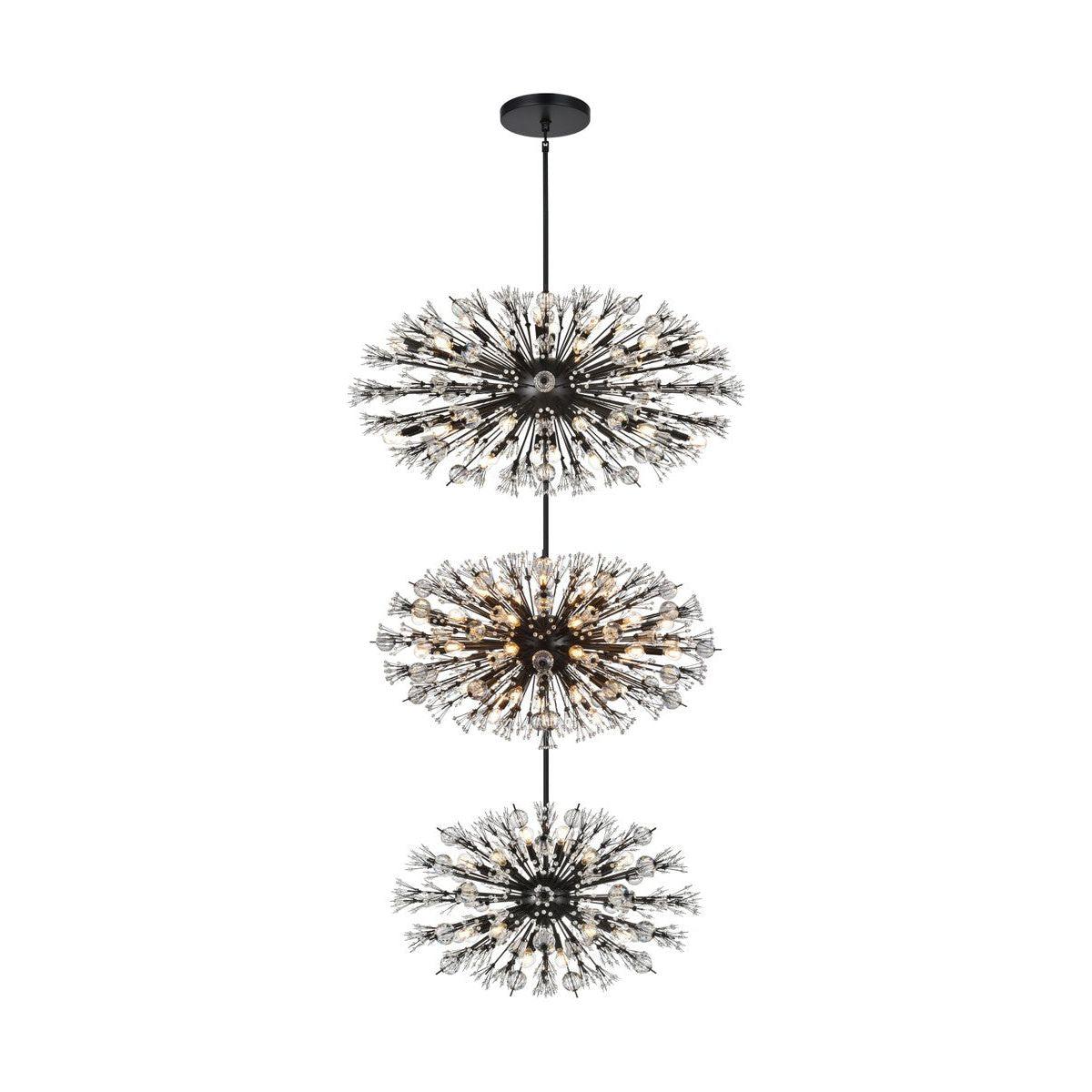 Elegant Lighting - Vera 90 Light Chandelier - 2500G50L3BK - Canada Light Shop
