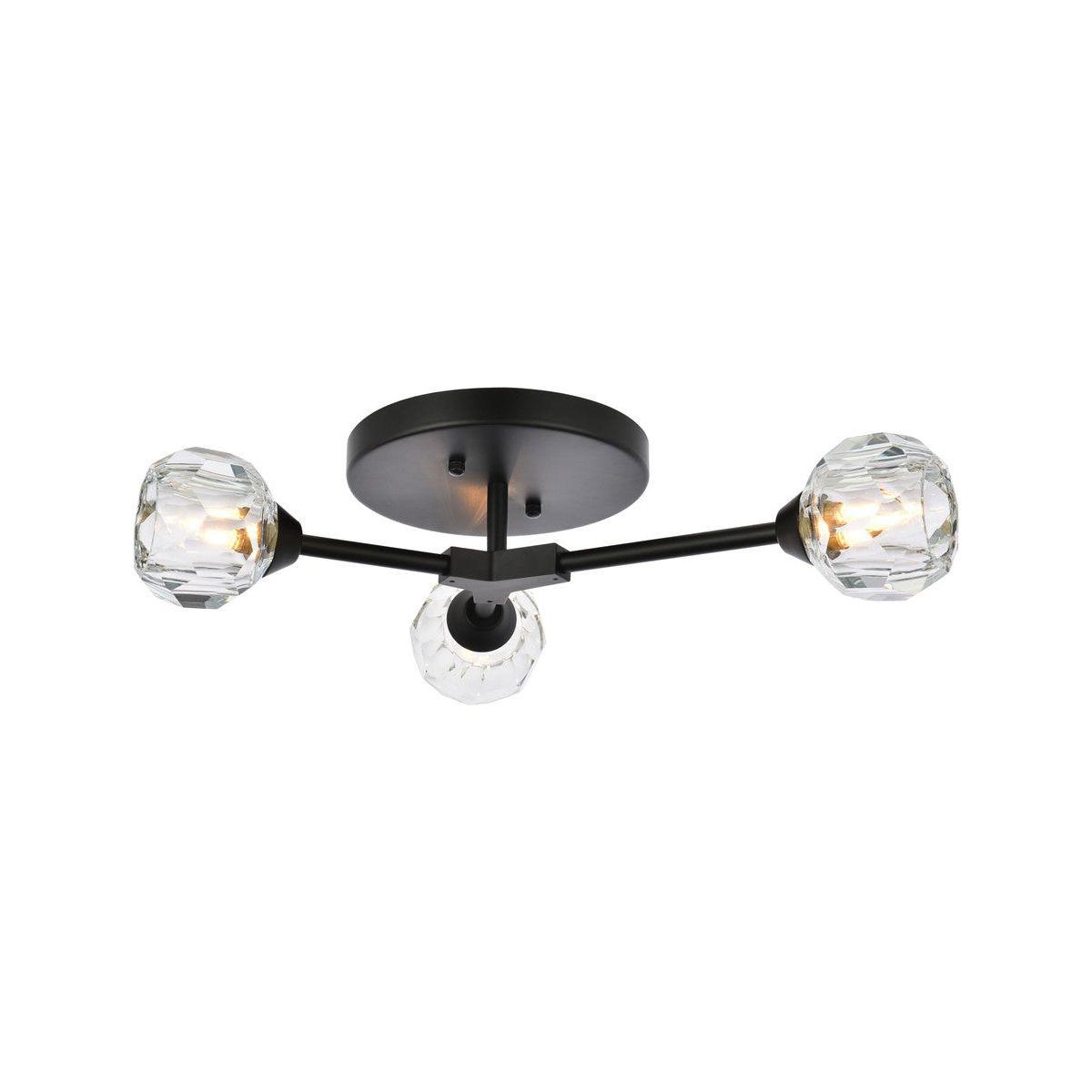 Elegant Lighting - Zayne Flush Mount - 3508F18BK - Canada Light Shop