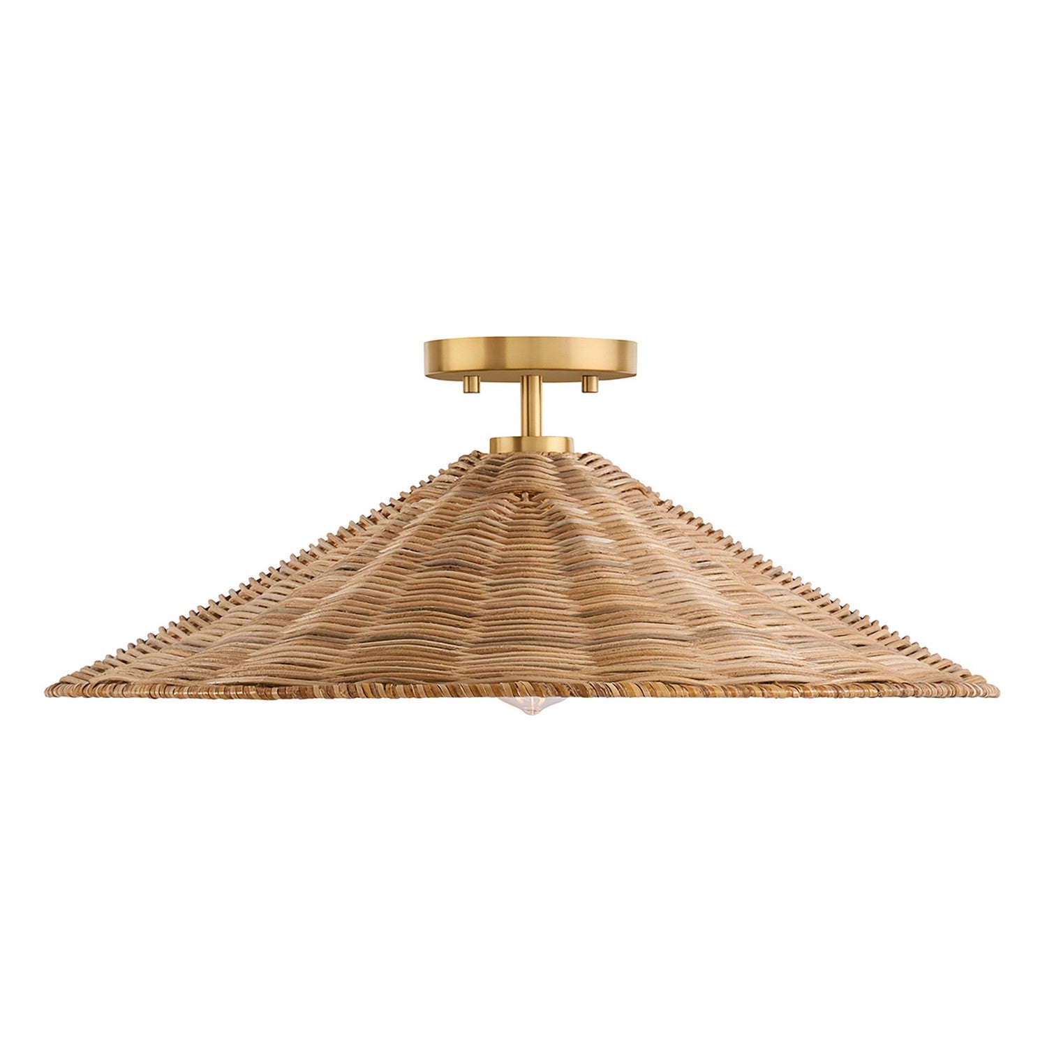 Meridian M60074NB One Light Semi-Flush Mount in Natural Brass