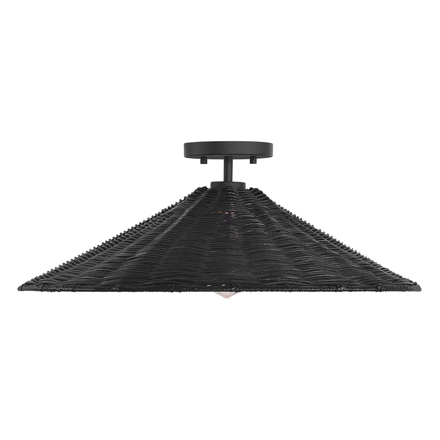 Meridian M60074MBK One Light Semi-Flush Mount in Matte Black