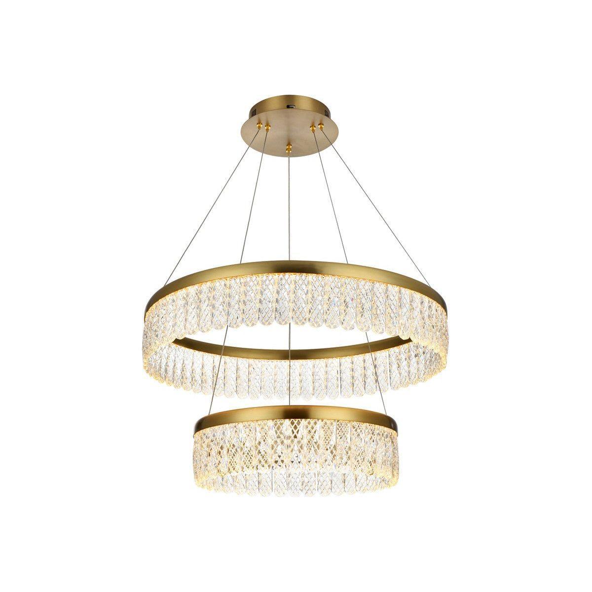 Elegant Lighting - Rune LED 2 Tier Chandelier - 2060G24SG - Canada Light Shop