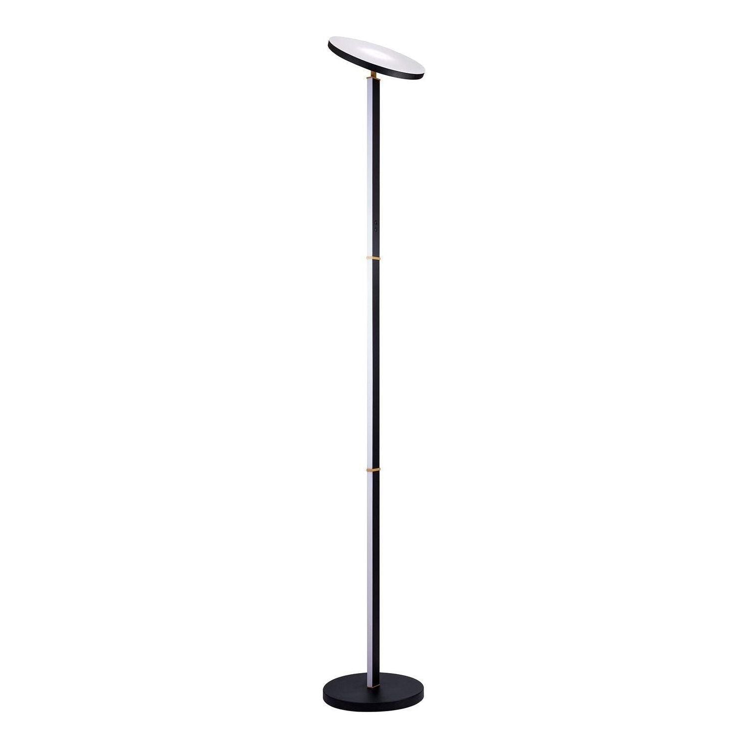 Kendal Lighting - Plex LED Torchiere - TC5023-BLK/BRS - Canada Light Shop