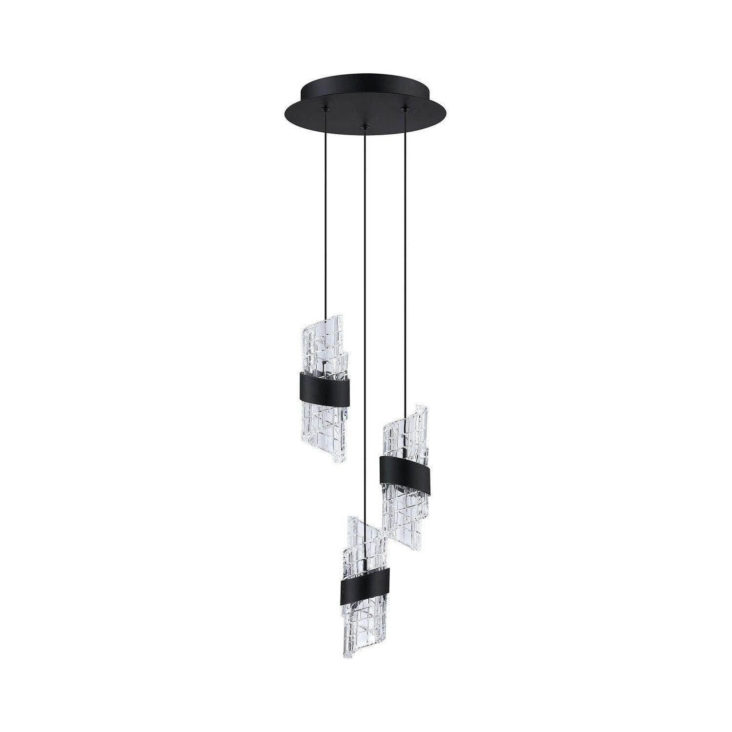 Kendal Lighting - Silhouettes LED Pendant Pan - PF265-3LPA-BLK - Canada Light Shop
