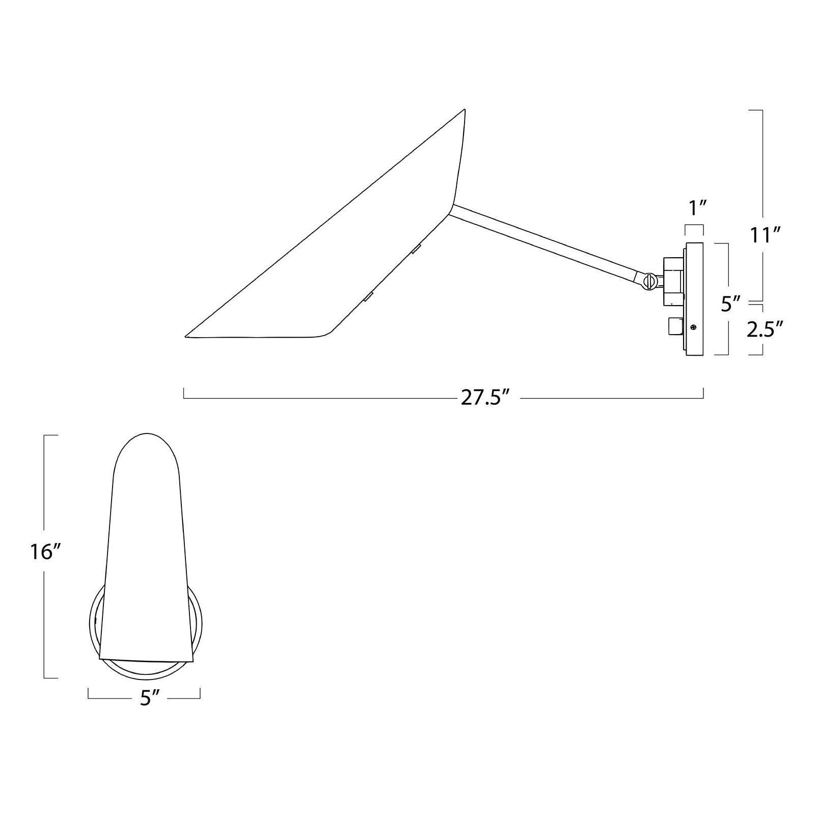 Regina Andrew - Vest Single Arm Sconce - 15-1249WTNB - Canada Light Shop