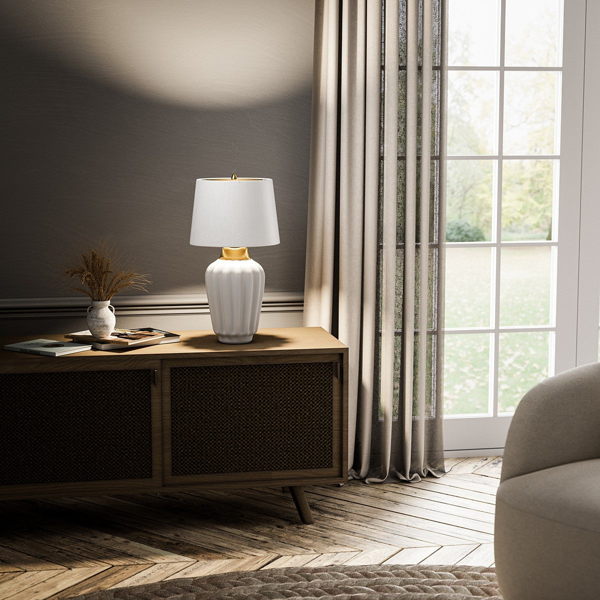 Lucas + McKearn - Bexley Table Lamp - QN-Bexley-TL-WBB - Canada Light Shop