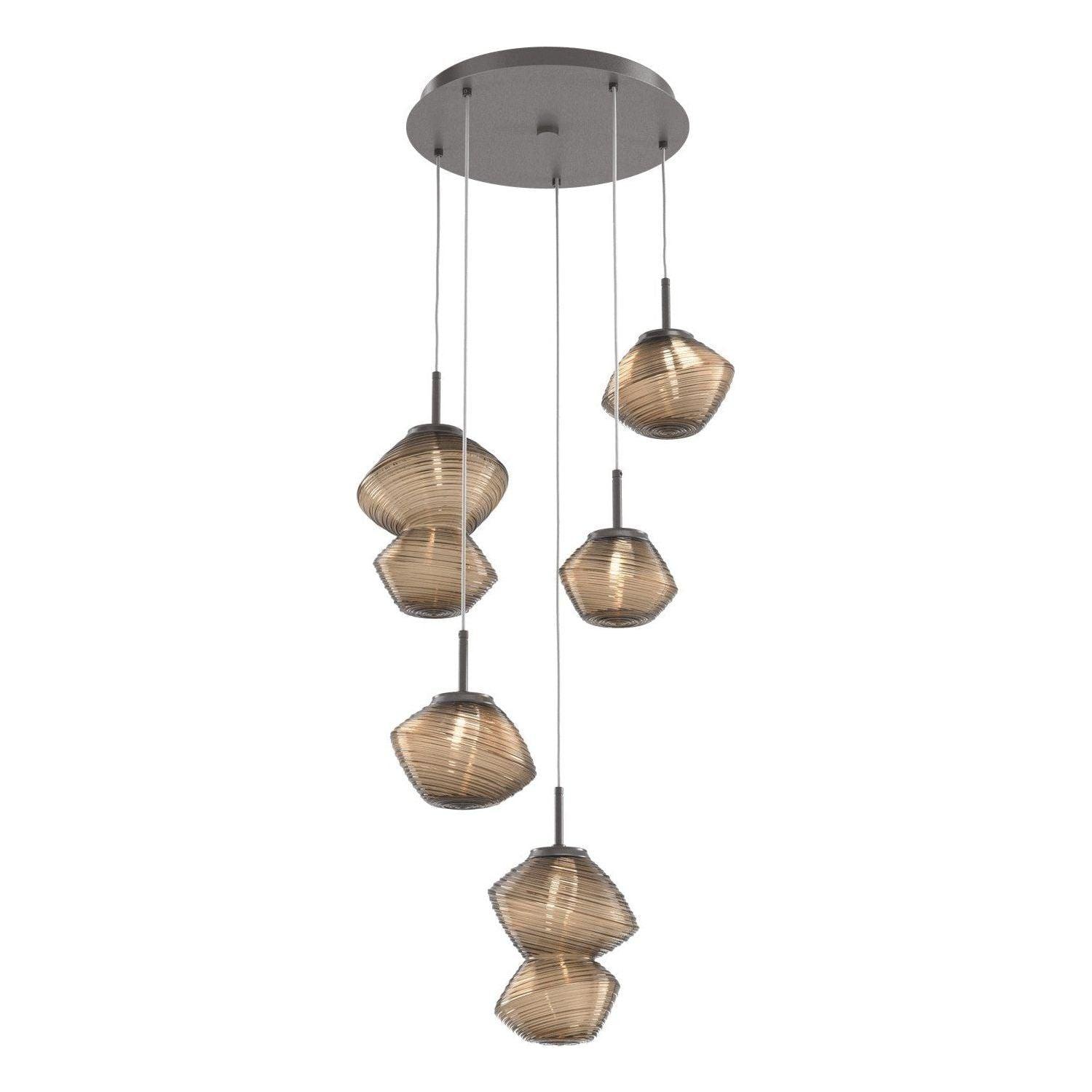 Hammerton Studio - Mesa 5 Light Multi-Light LED Pendant - CHB0089-05-GP-B-C01-L3 - Canada Light Shop