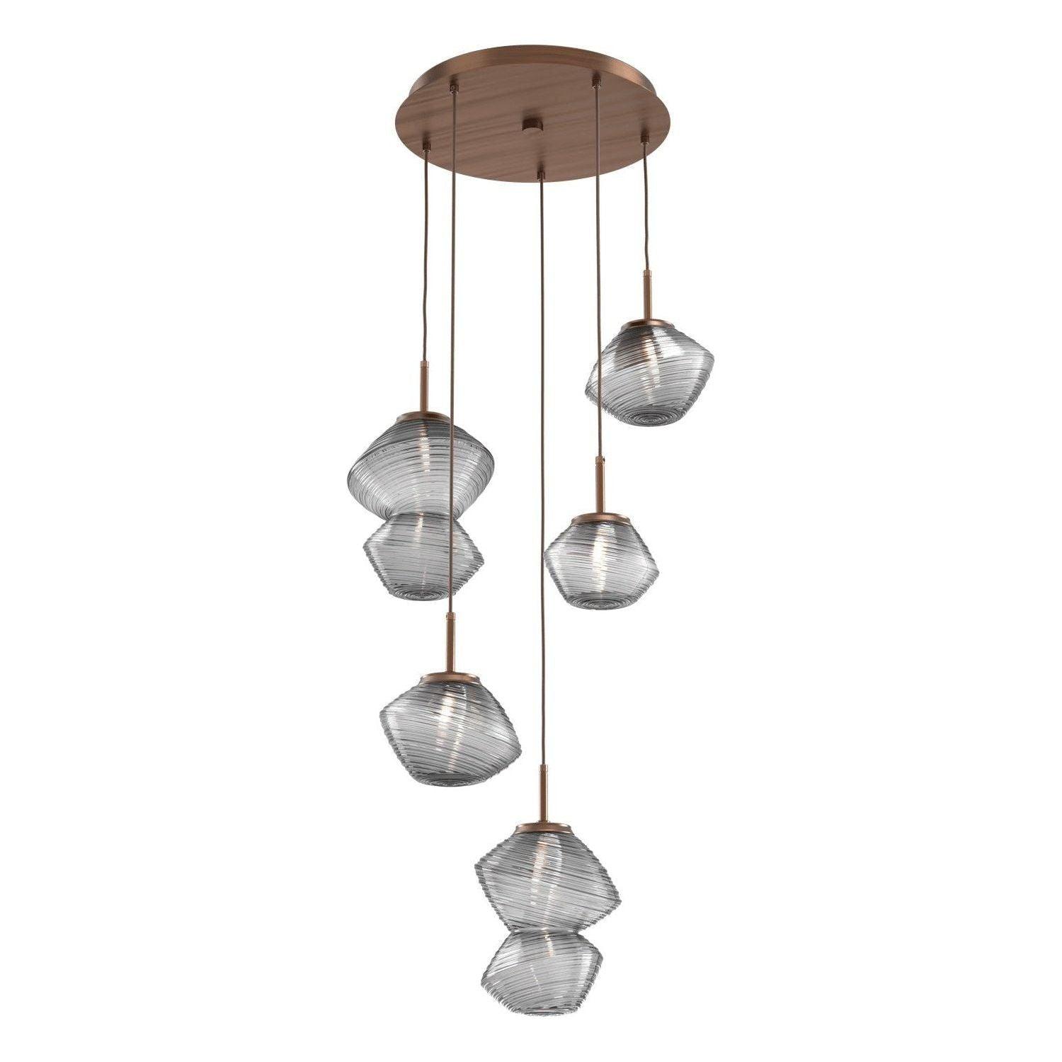 Hammerton Studio - Mesa 5 Light Multi-Light LED Pendant - CHB0089-05-RB-S-C01-L1 - Canada Light Shop