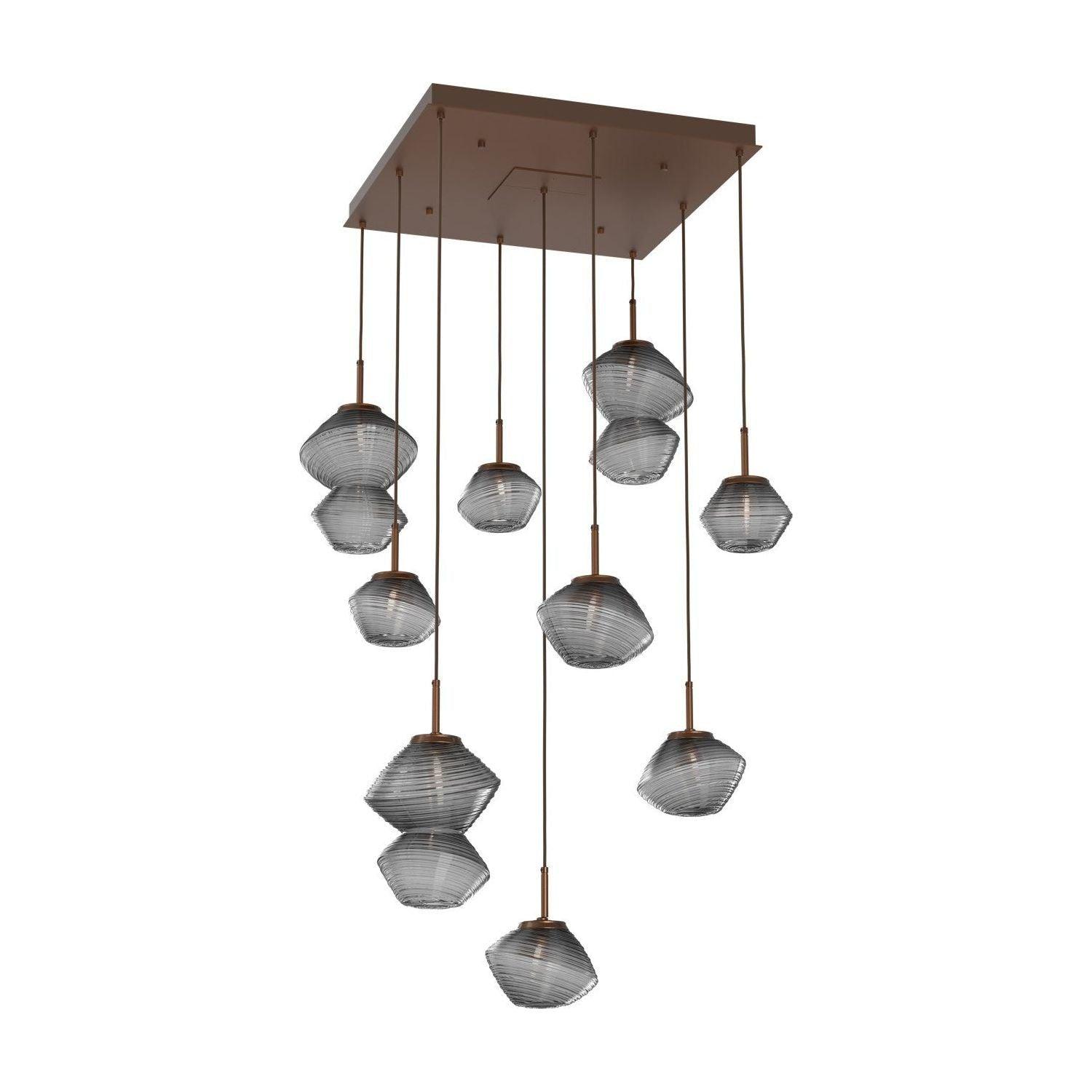 Hammerton Studio - Mesa Square 9 Light Multi-Light Pendant - CHB0089-09-BB-S-C01-L3 - Canada Light Shop