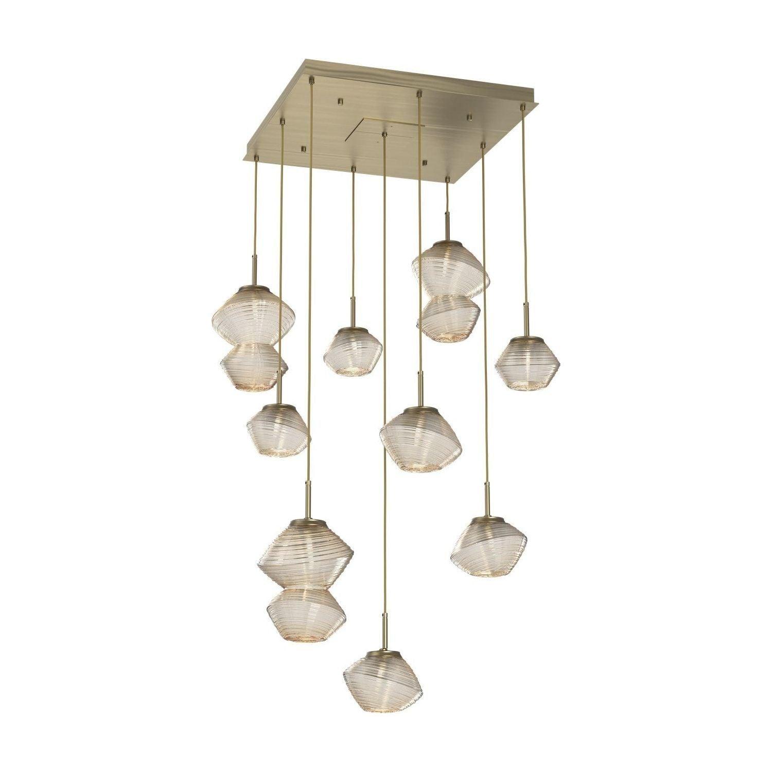 Hammerton Studio - Mesa Square 9 Light Multi-Light Pendant - CHB0089-09-HB-A-C01-L3 - Canada Light Shop