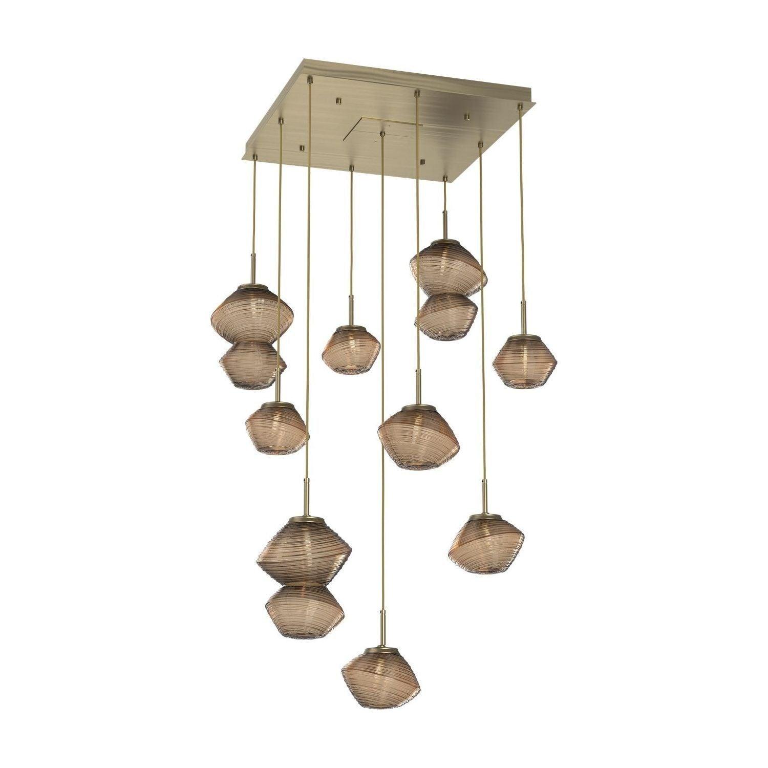 Hammerton Studio - Mesa Square 9 Light Multi-Light Pendant - CHB0089-09-HB-B-C01-L3 - Canada Light Shop
