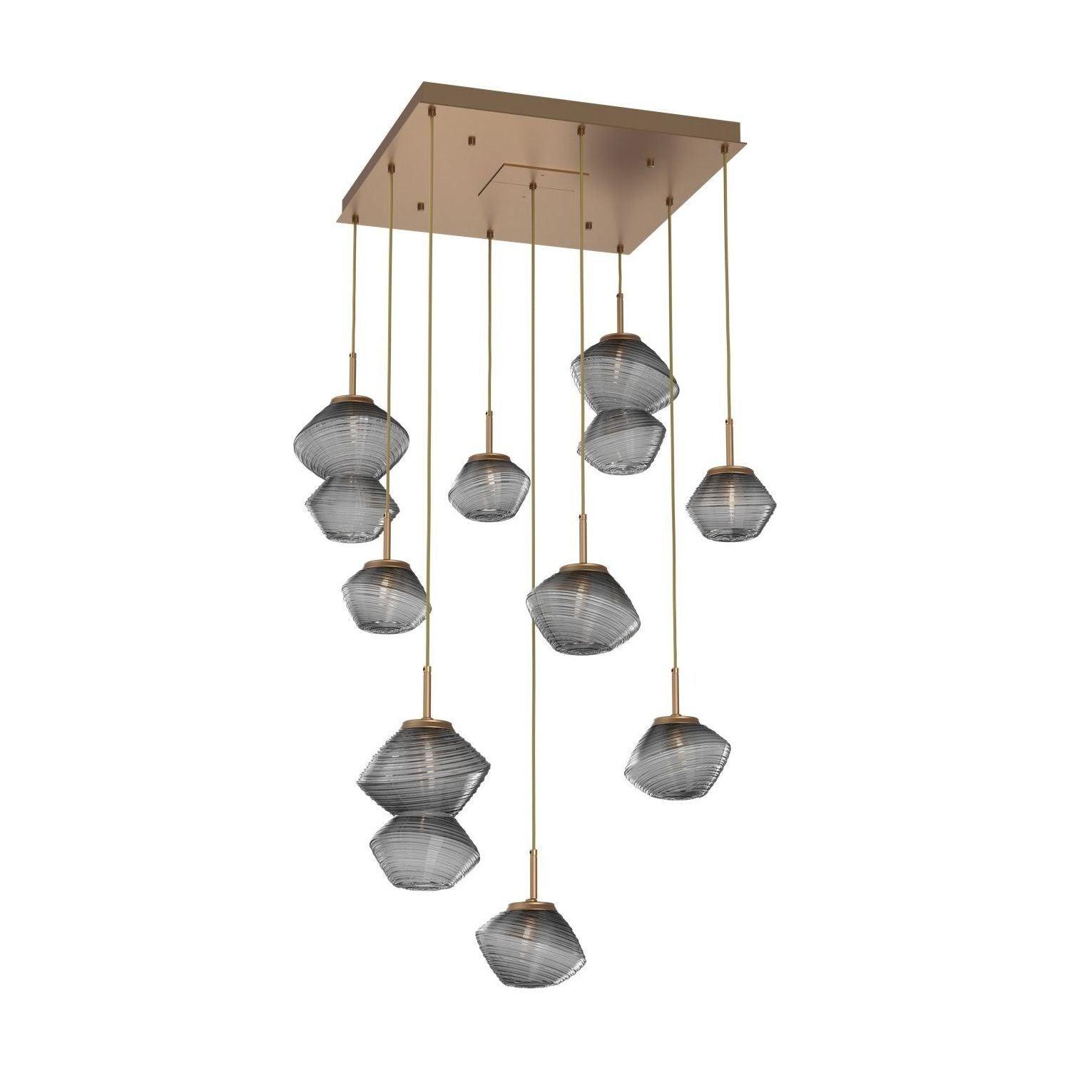 Hammerton Studio - Mesa Square 9 Light Multi-Light Pendant - CHB0089-09-NB-S-C01-L3 - Canada Light Shop
