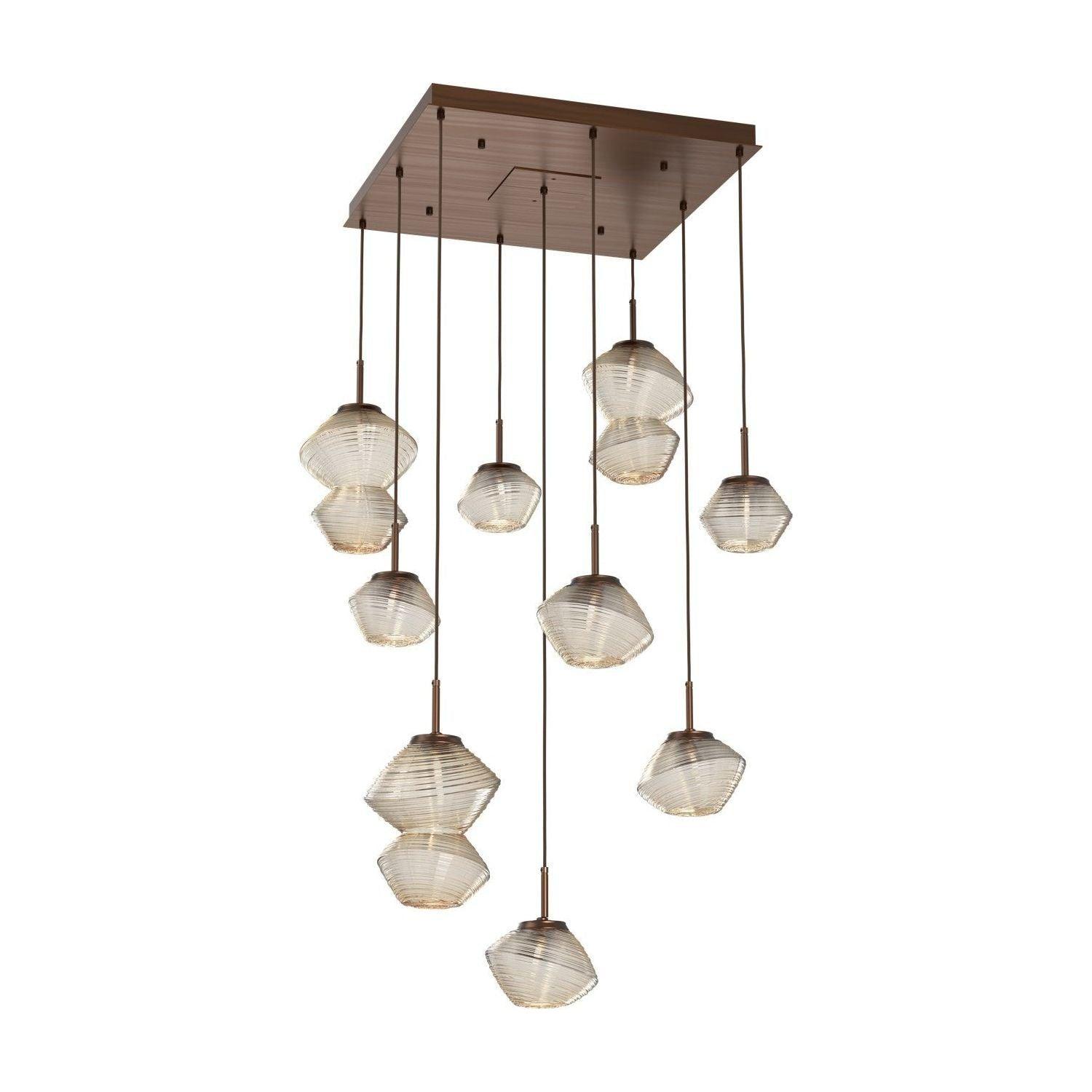 Hammerton Studio - Mesa Square 9 Light Multi-Light Pendant - CHB0089-09-RB-A-C01-L3 - Canada Light Shop