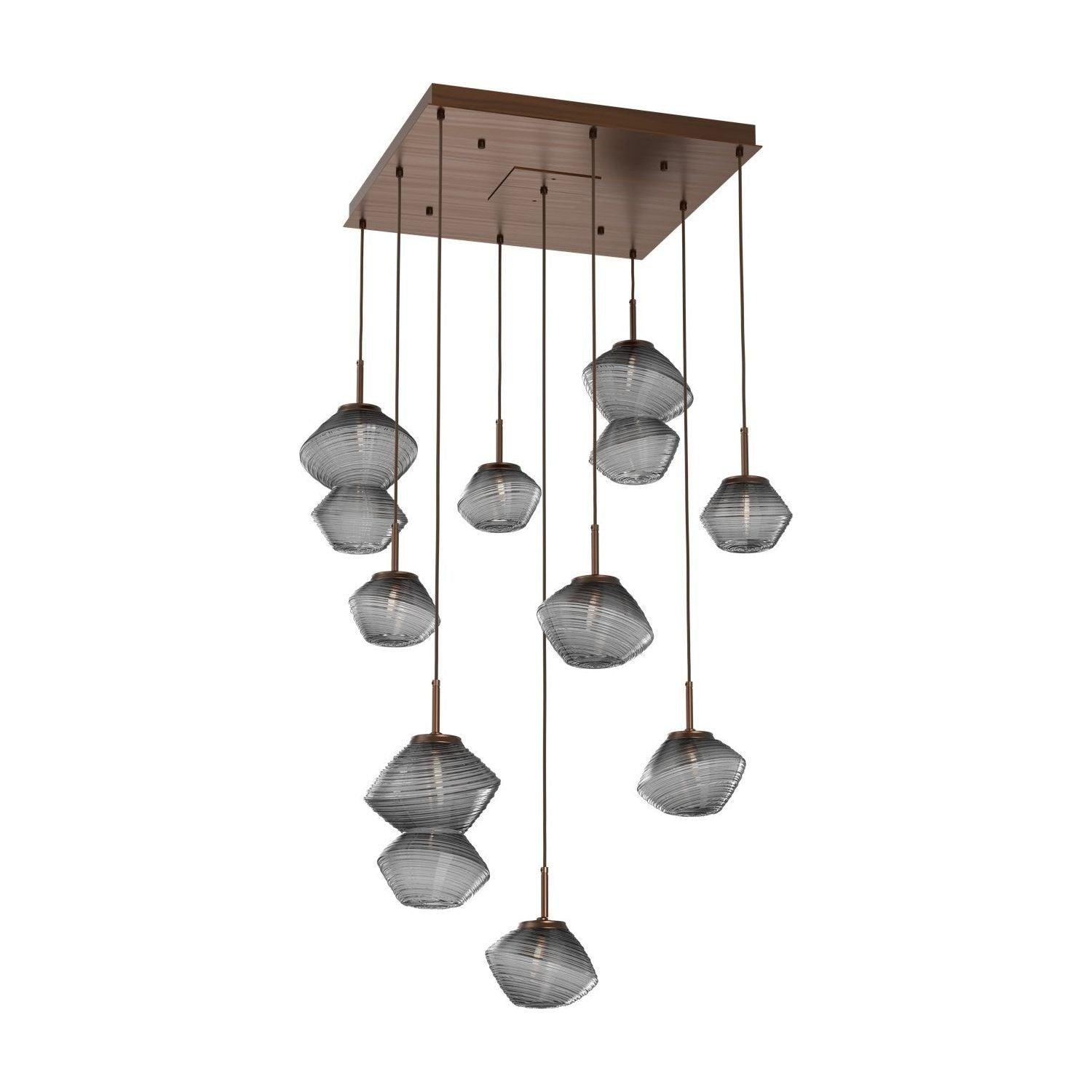 Hammerton Studio - Mesa Square 9 Light Multi-Light Pendant - CHB0089-09-RB-S-C01-L3 - Canada Light Shop