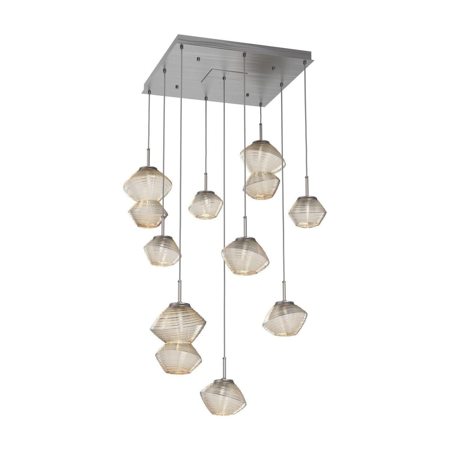 Hammerton Studio - Mesa Square 9 Light Multi-Light Pendant - CHB0089-09-SN-A-C01-L3 - Canada Light Shop
