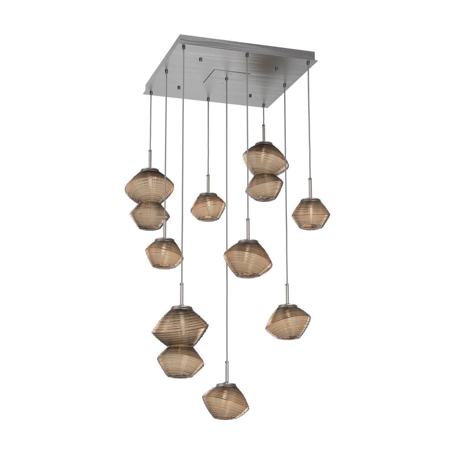 Hammerton Studio - Mesa Square 9 Light Multi-Light Pendant - CHB0089-09-SN-B-C01-L1 - Canada Light Shop