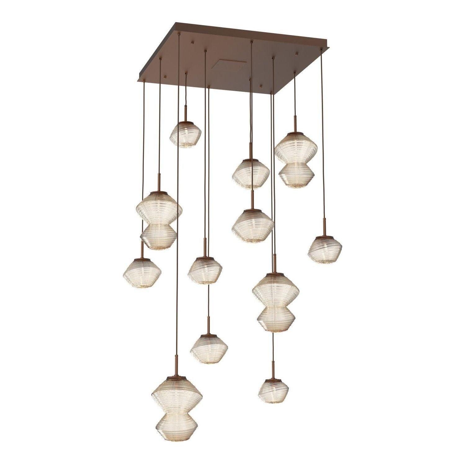 Hammerton Studio - Mesa Square 12 Light Multi-Light Pendant - CHB0089-12-BB-A-C01-L3 - Canada Light Shop