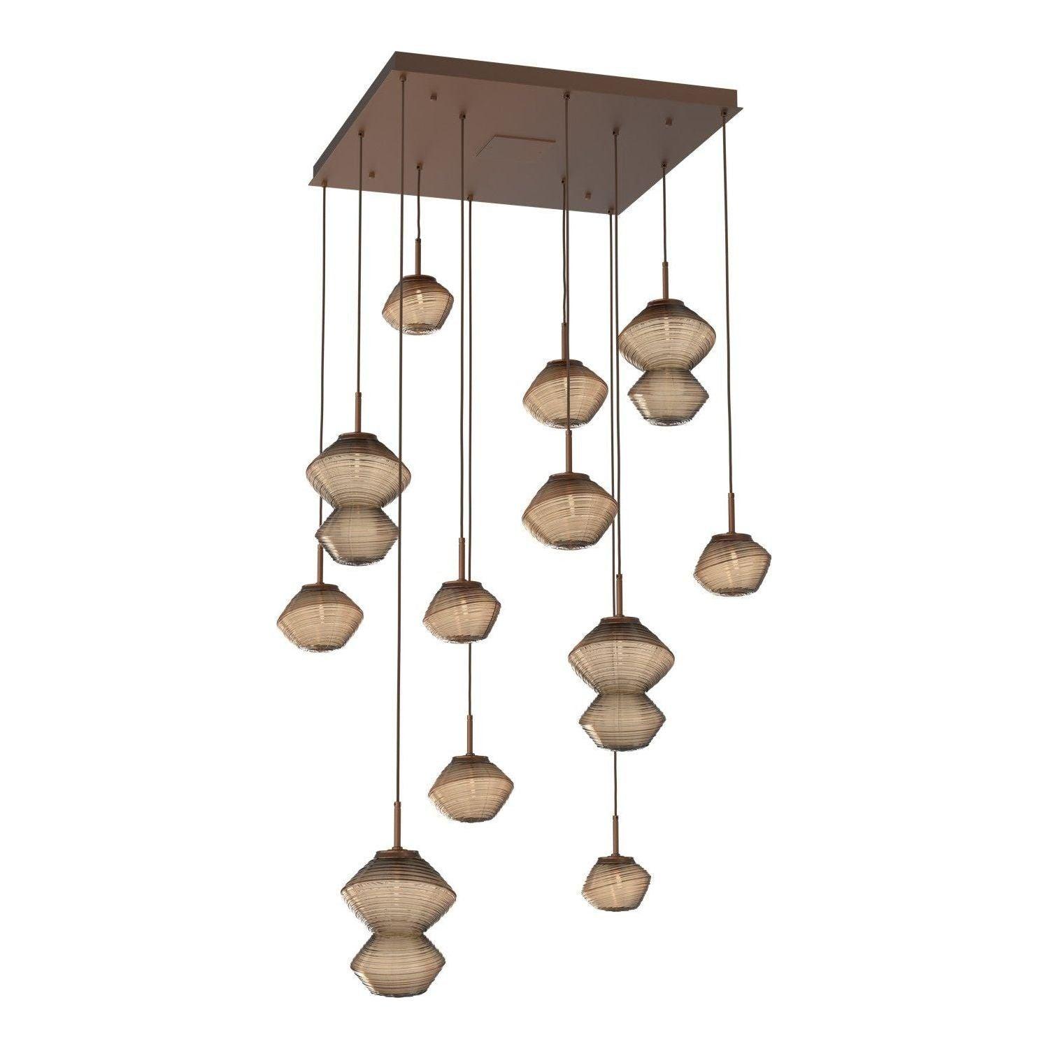 Hammerton Studio - Mesa Square 12 Light Multi-Light Pendant - CHB0089-12-BB-B-C01-L3 - Canada Light Shop