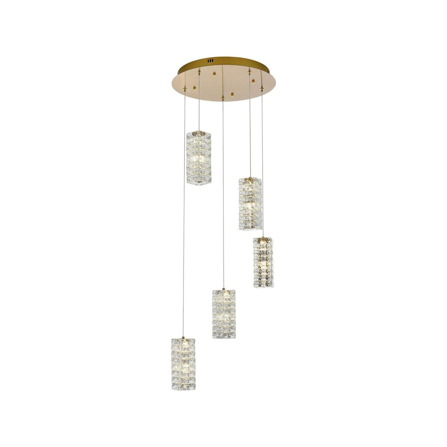 Elegant Lighting - Aston LED Multi-Light Pendant - 3680D5RSG - Canada Light Shop