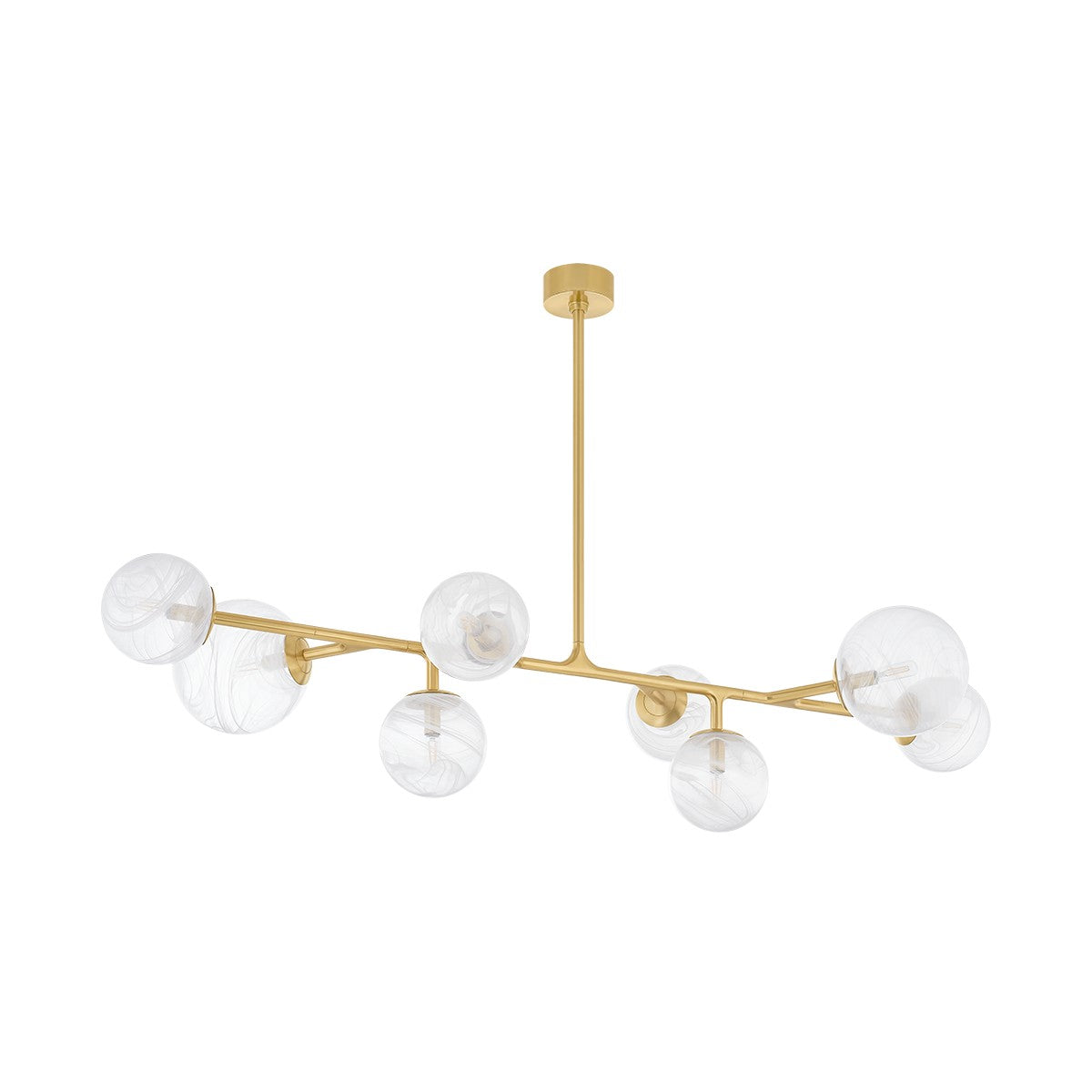 Corbett Lighting Canada - 488-08-VPB - Eight Light Linear Pendant - Glasgow - Vintage Polished Brass