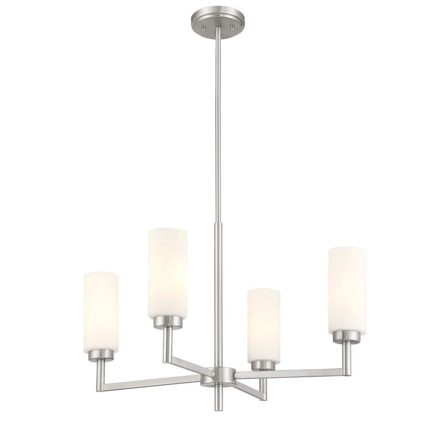 Meridian M100129BN Four Light Chandelier in Brushed Nickel