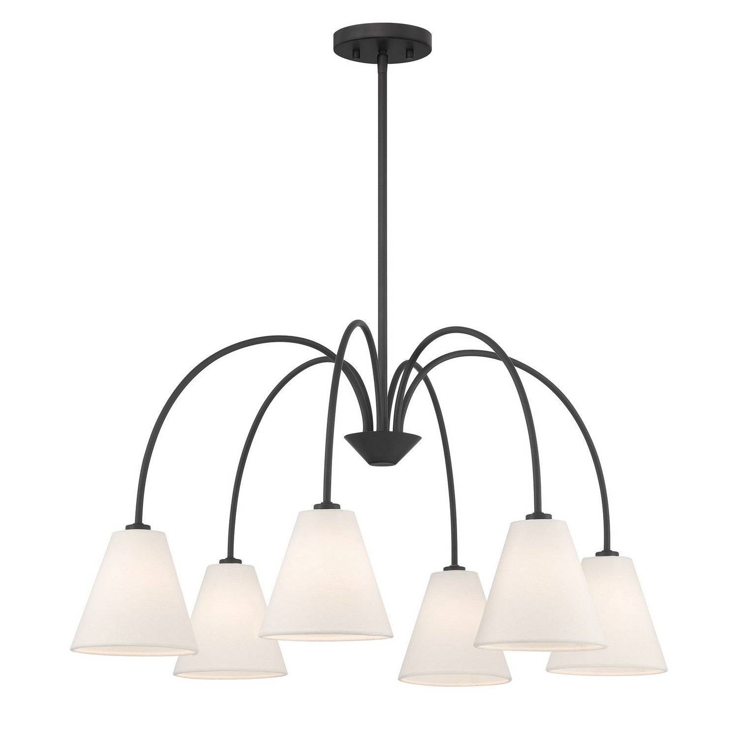 Meridian M100138MBK Six Light Chandelier in Matte Black