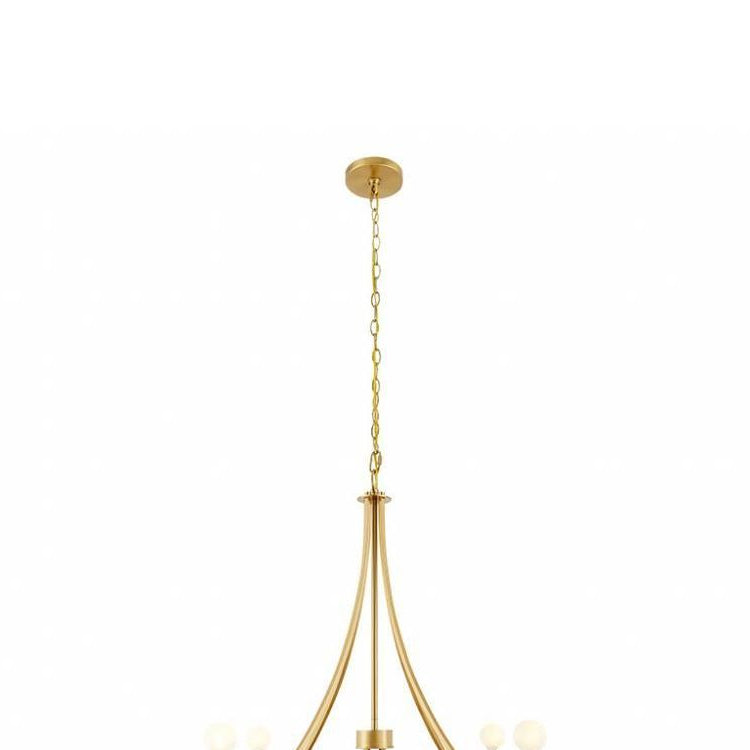 Meridian M100141NB Four Light Chandelier in Natural Brass