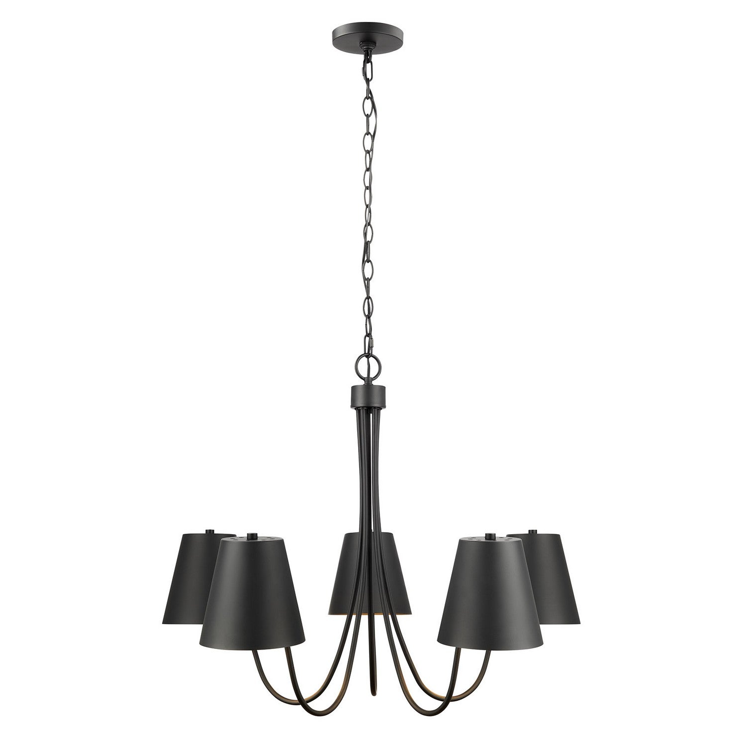 Meridian M100142MBK Five Light Chandelier in Matte Black