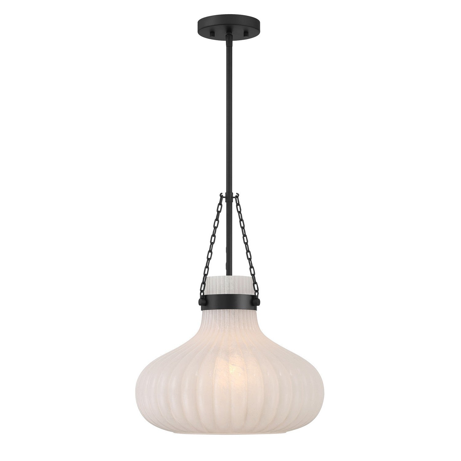 Meridian M7046MBK One Light Pendant in Matte Black