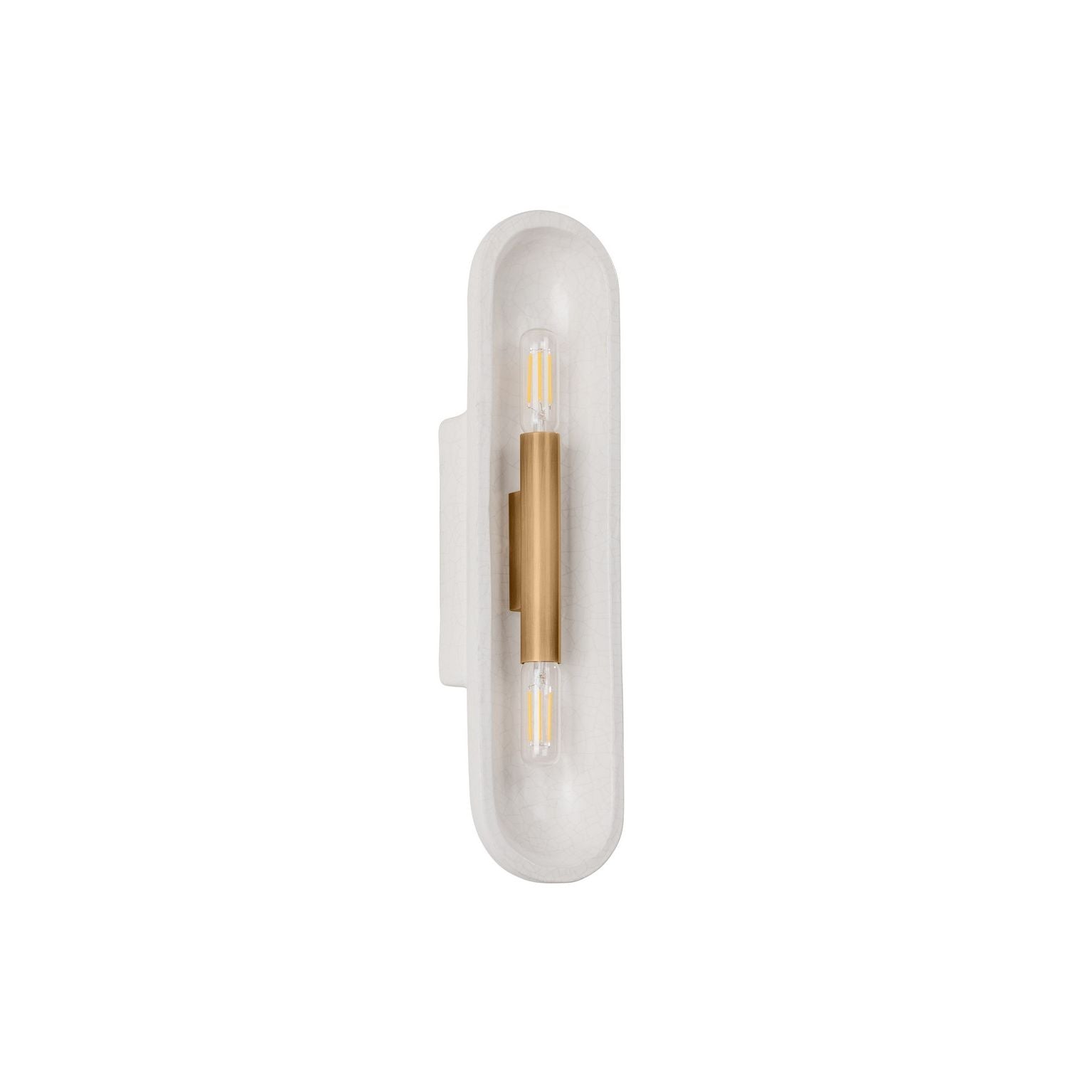 Troy Lighting Canada - B1617-PBR/CLC - Two Light Wall Sconce - Lane - Patina Brass/Ceramic White Large Crackle