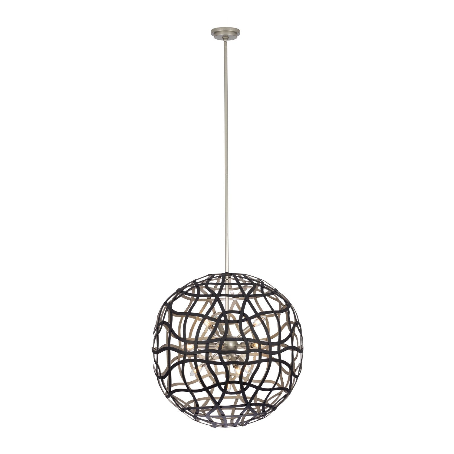 Kalco - 525855BTS - 13 Light Pendant - ENTICE - Matte Black / Tarnish Silver