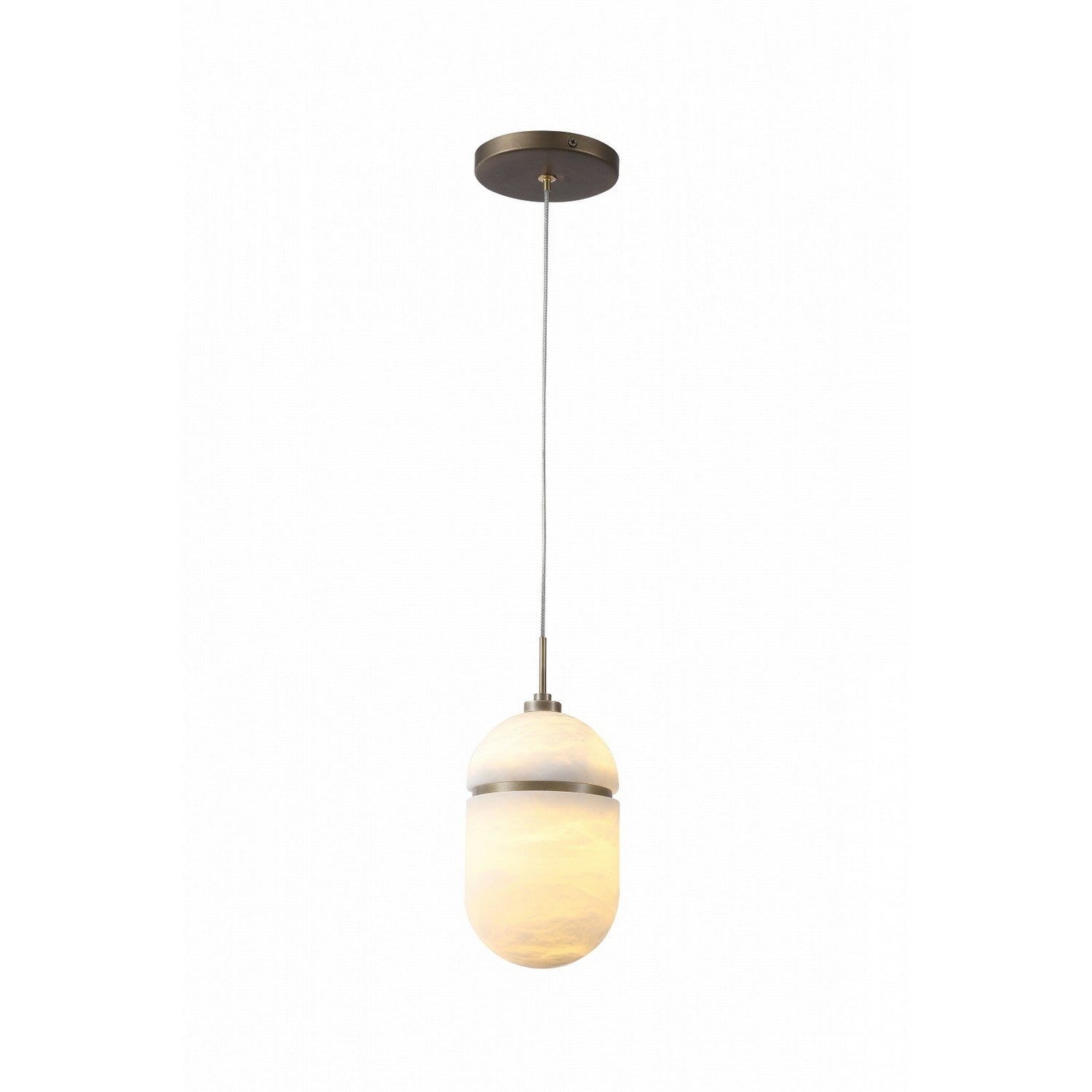 Avenue Lighting - HF2901-AB - One Light Pendant - Sedona - Alabaster / Aged Brass
